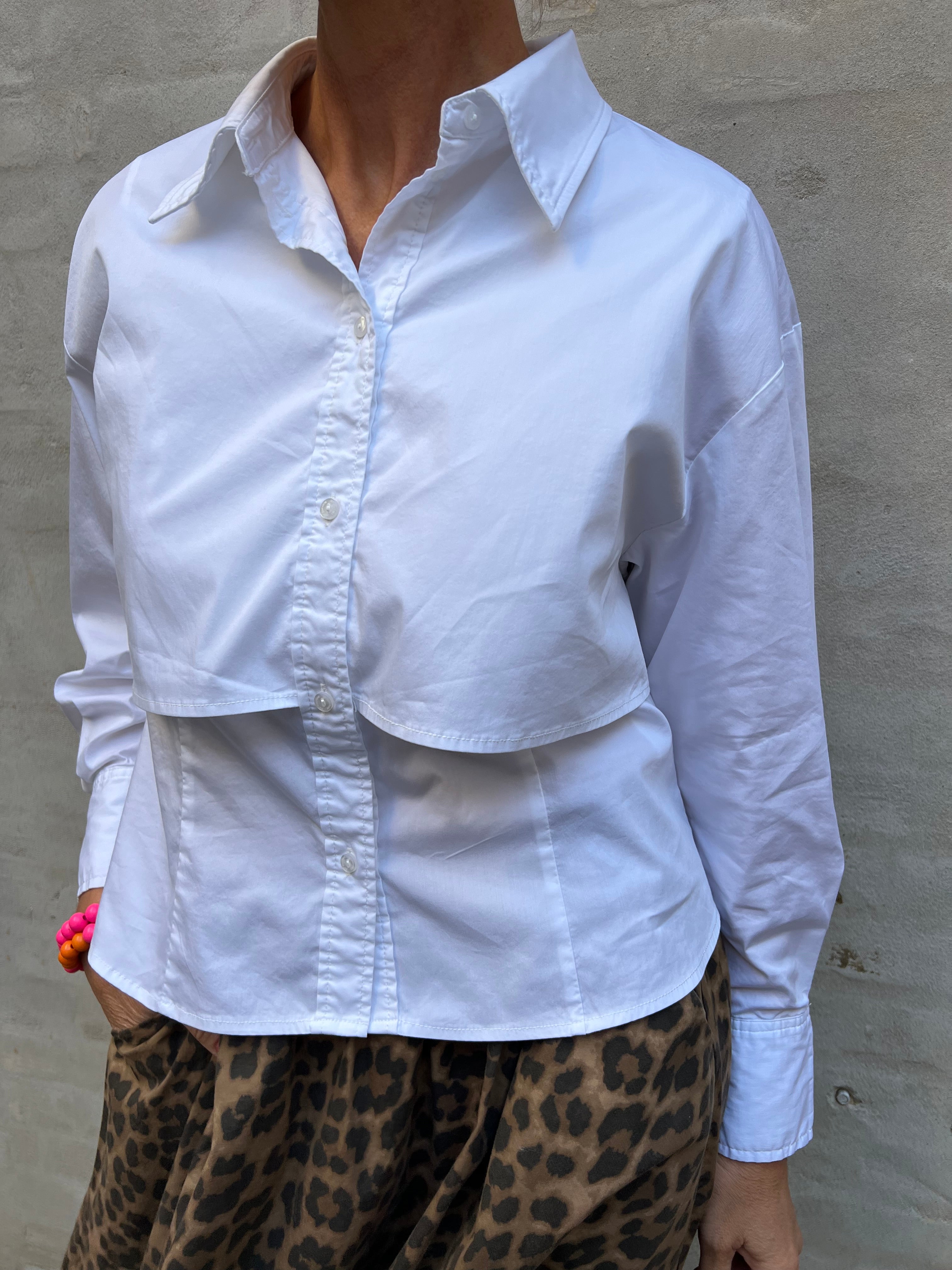 Sandy double layer shirt white