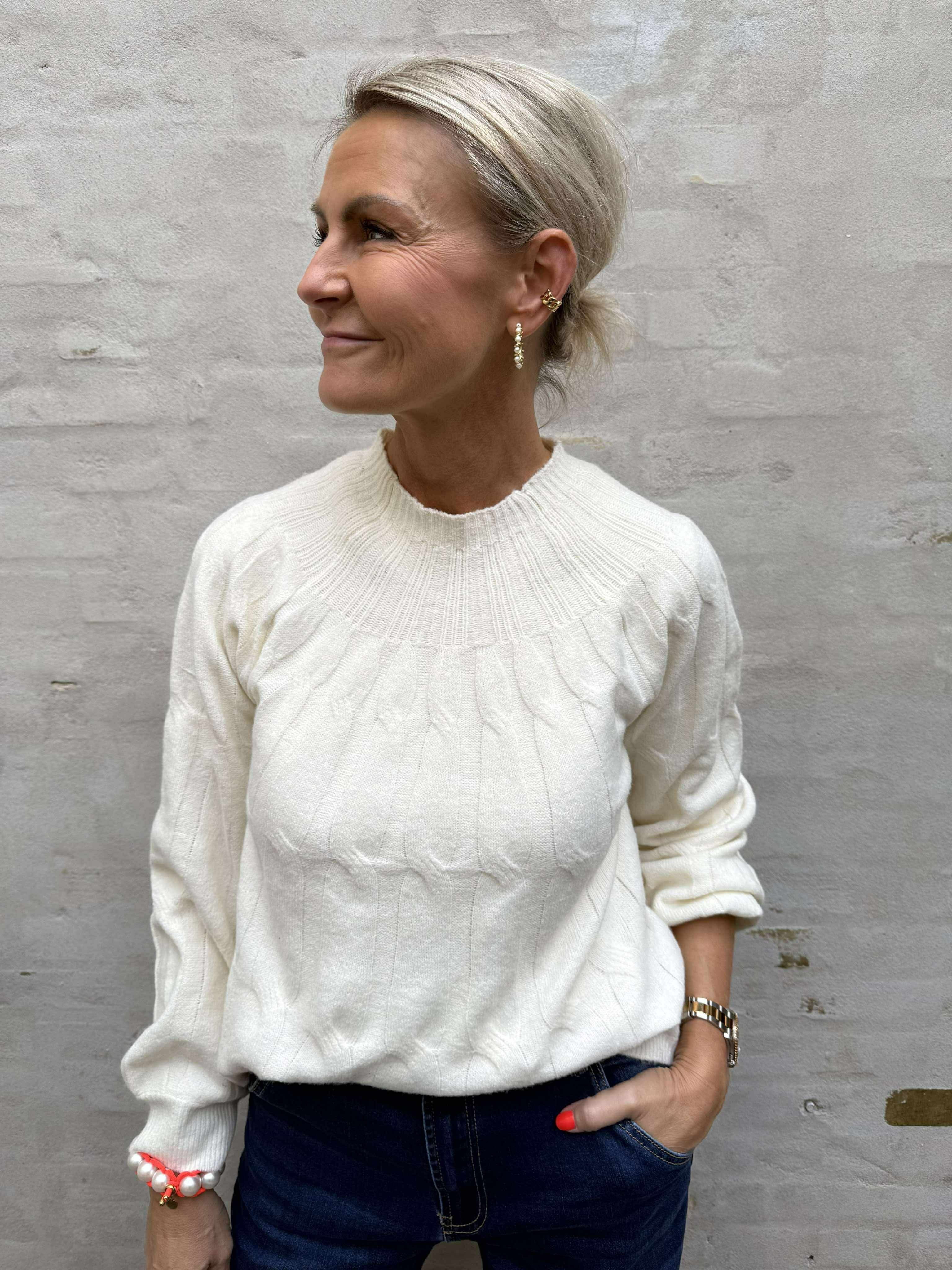 GEMINI LS HIGHNECK PULLOVER - Birch_W. MELANGE