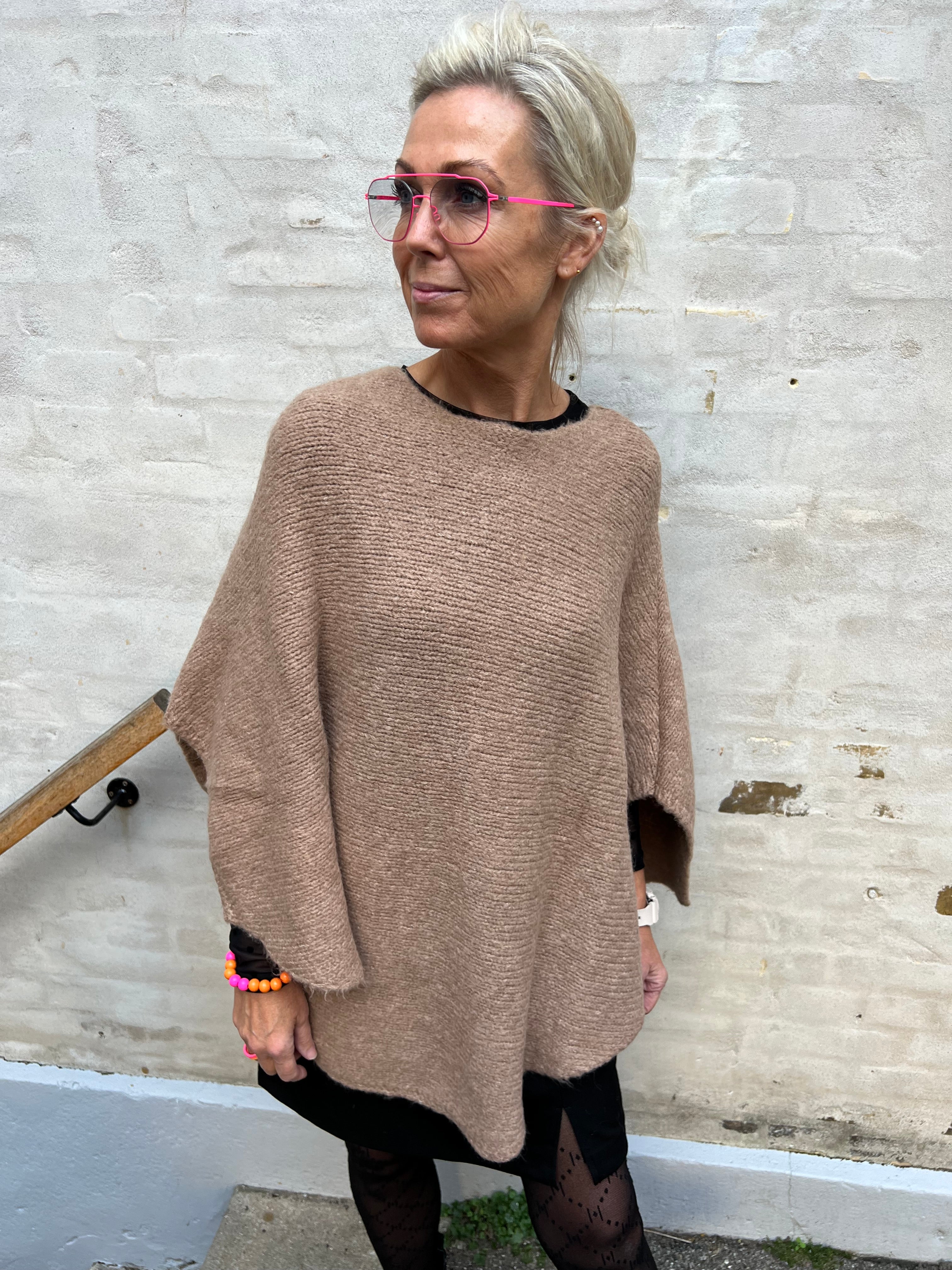 Pella boucle poncho latte