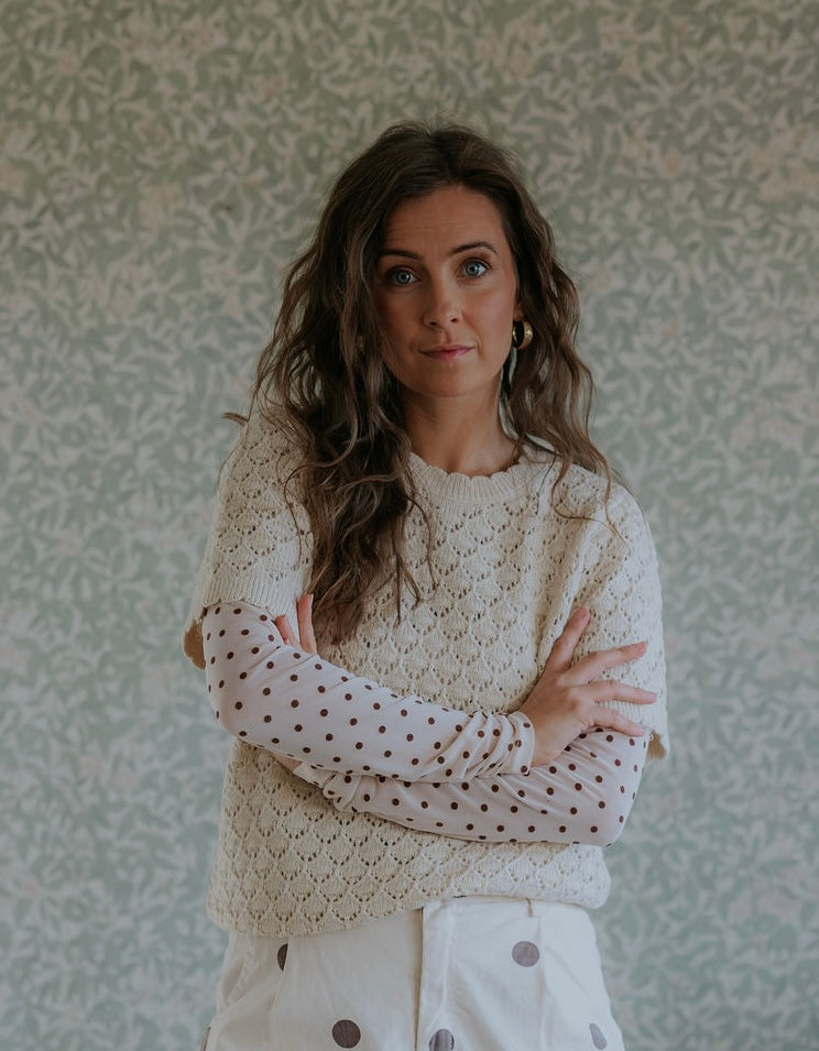 JAQUELINE SS O-NECK TOP - Birch