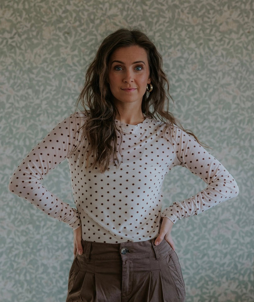 JENNIE dotted mesh blouse - Cream