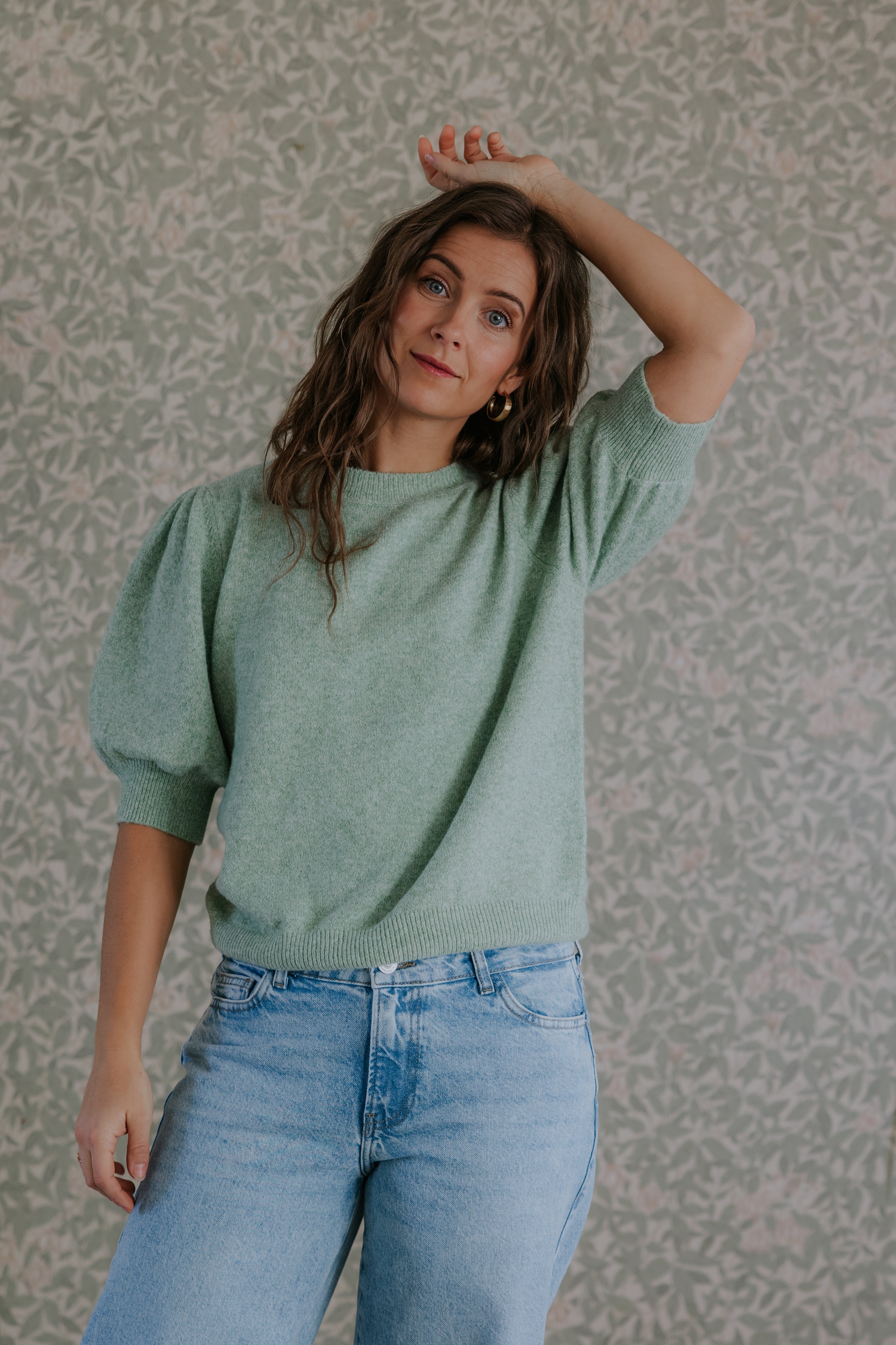 DOFFY O-NECK PULLOVER - Mistletoe MELANGE