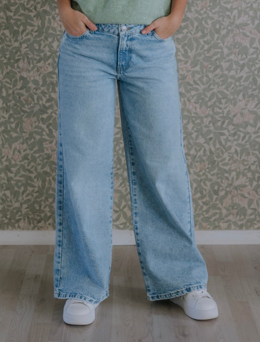 Selma low waist wide jeans - Light Blue Denim