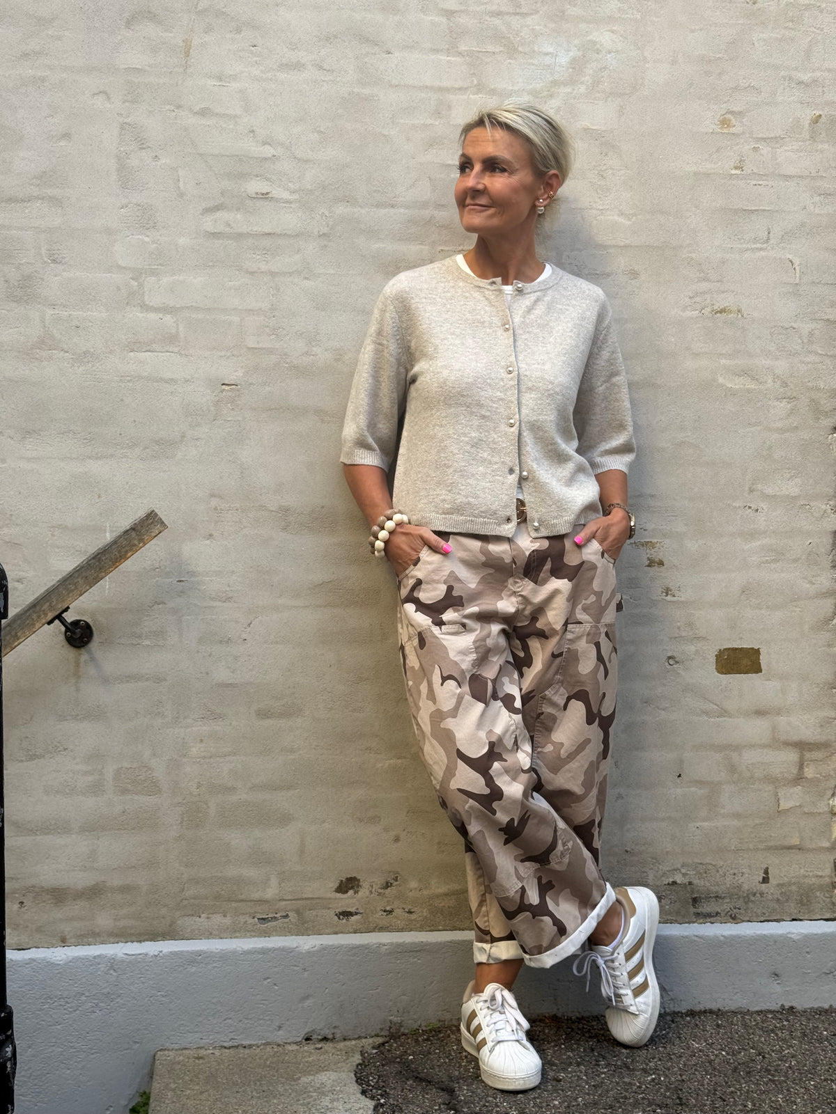 RUE LIFE 2/4 PEARL CARDIGAN - Chateau Gray MELANGE