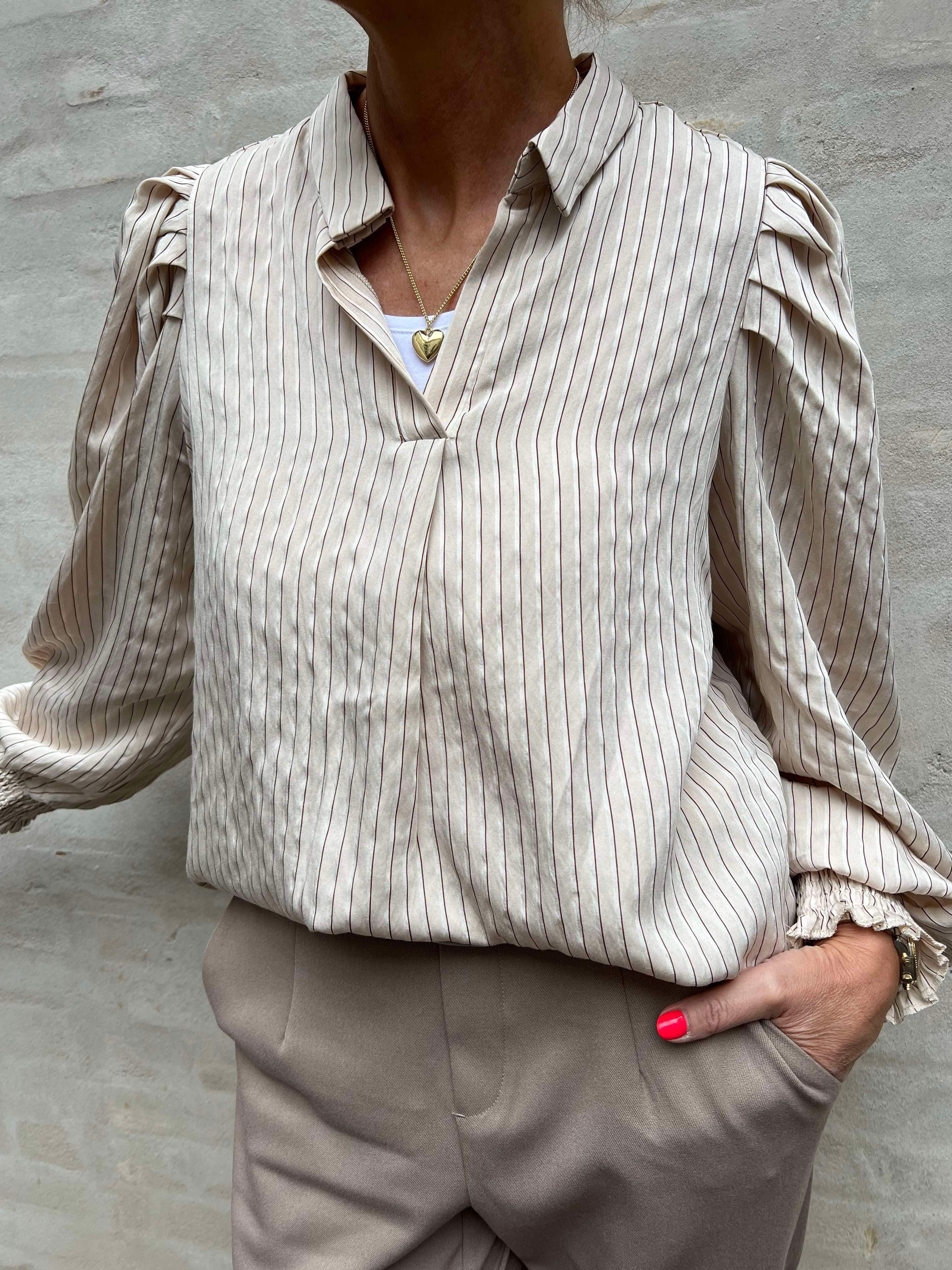 Any blouse beige/brown stripe