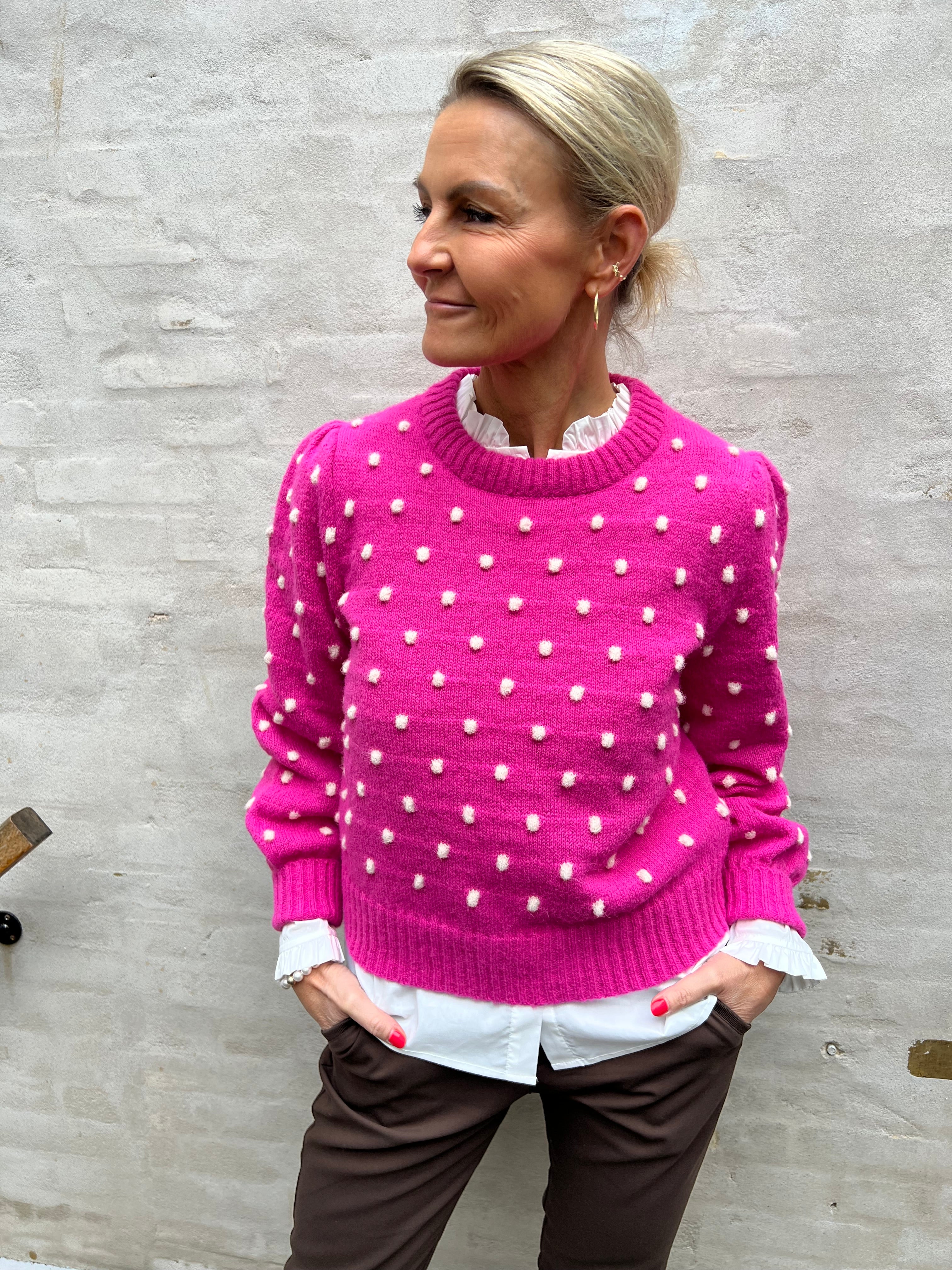 Sigrid life L/S knit dot rose violet