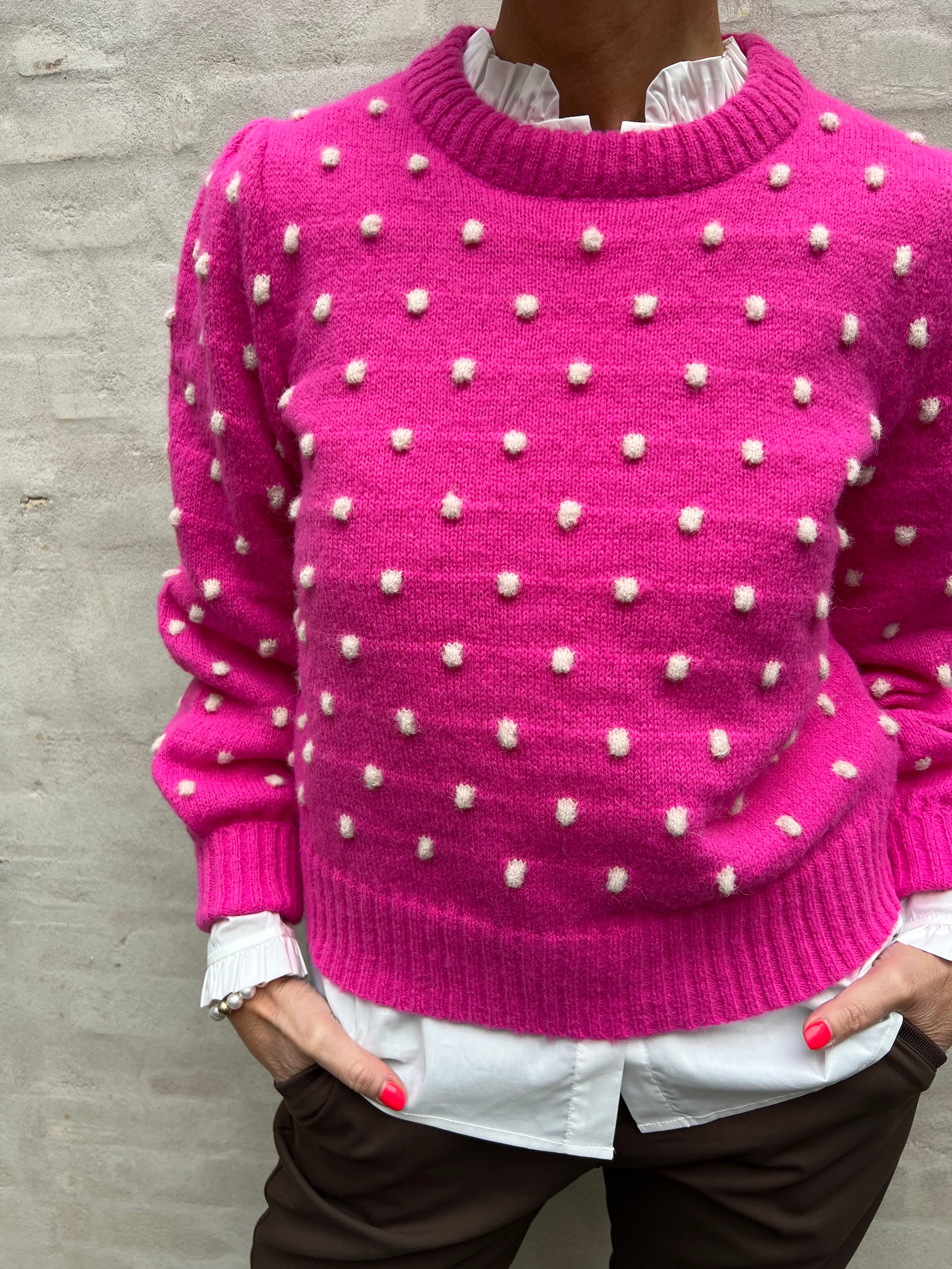 Sigrid life L/S knit dot rose violet