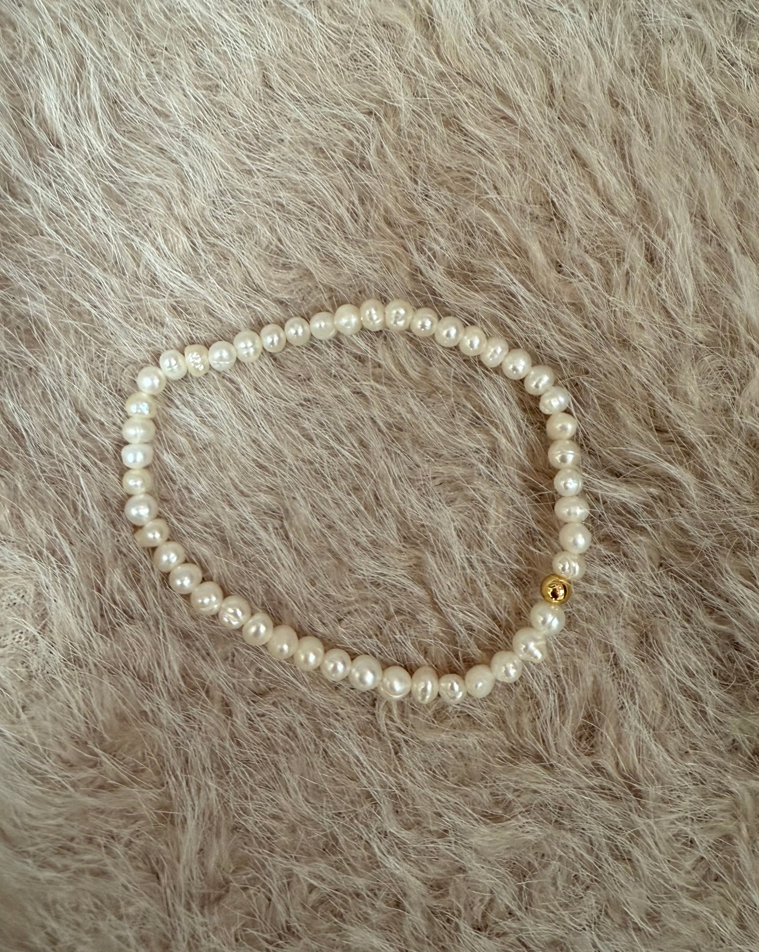 Pearl Bracelet - Guld/Ferskvandsperle