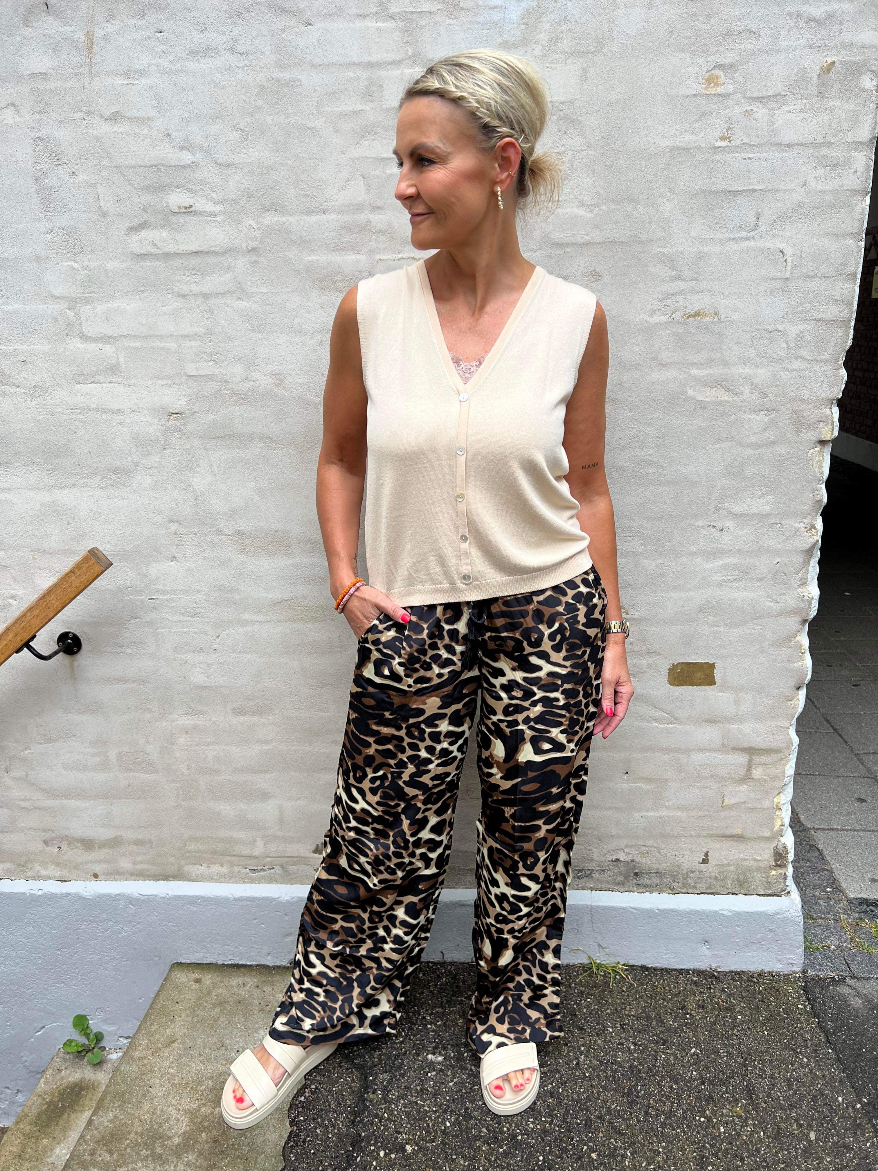 Luna straight pant leopard