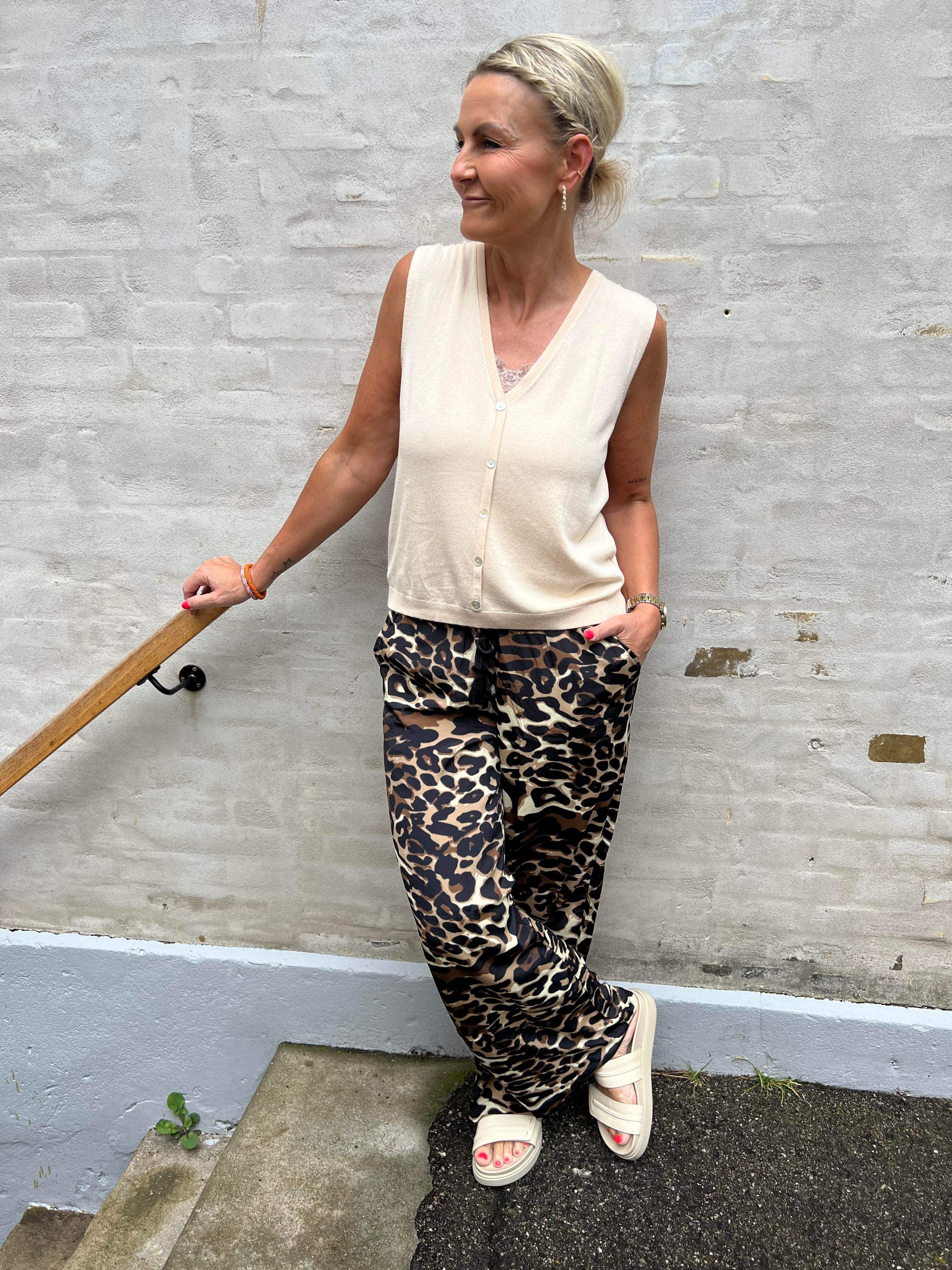 Luna straight pant leopard