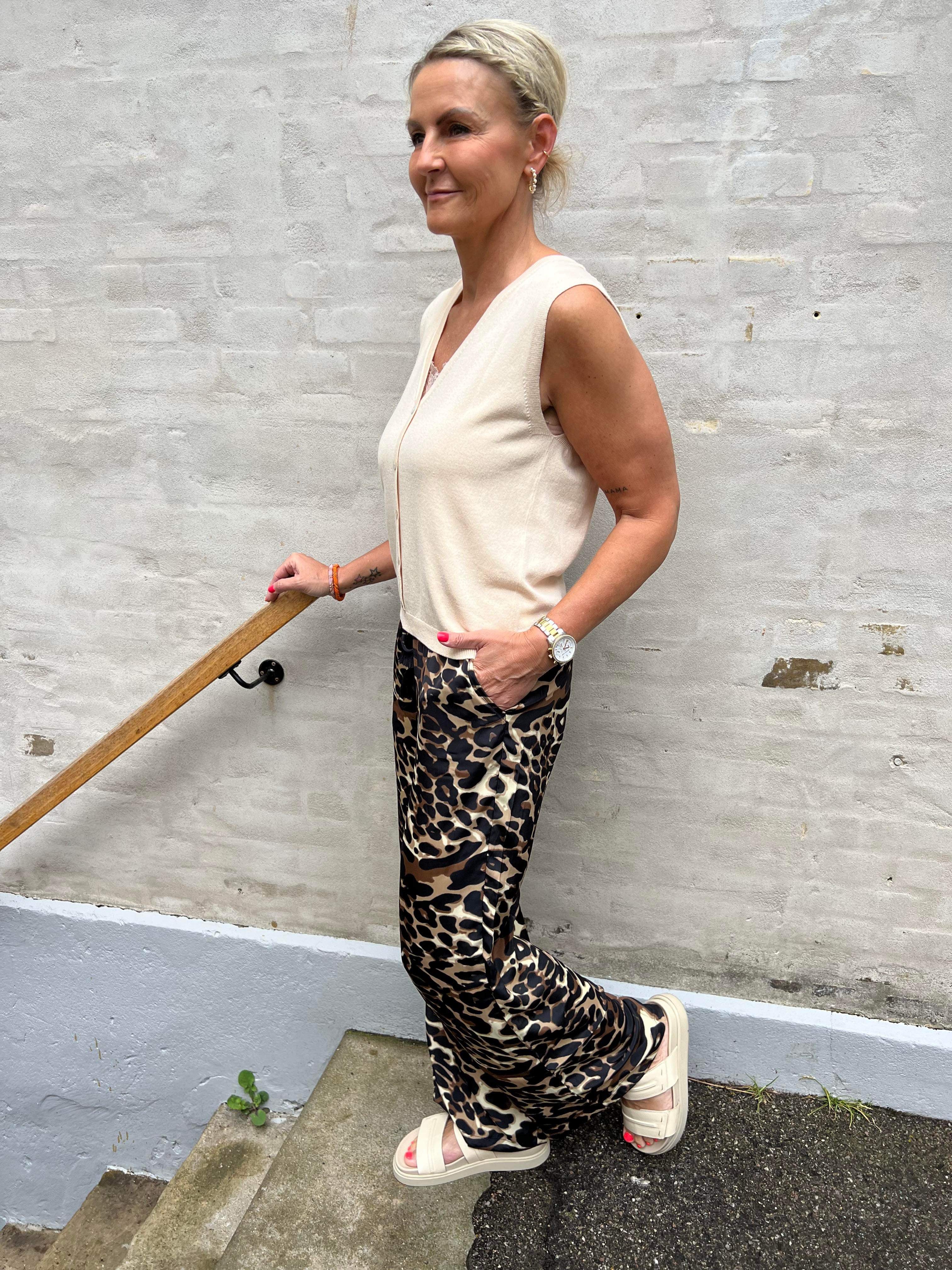 Luna straight pant leopard