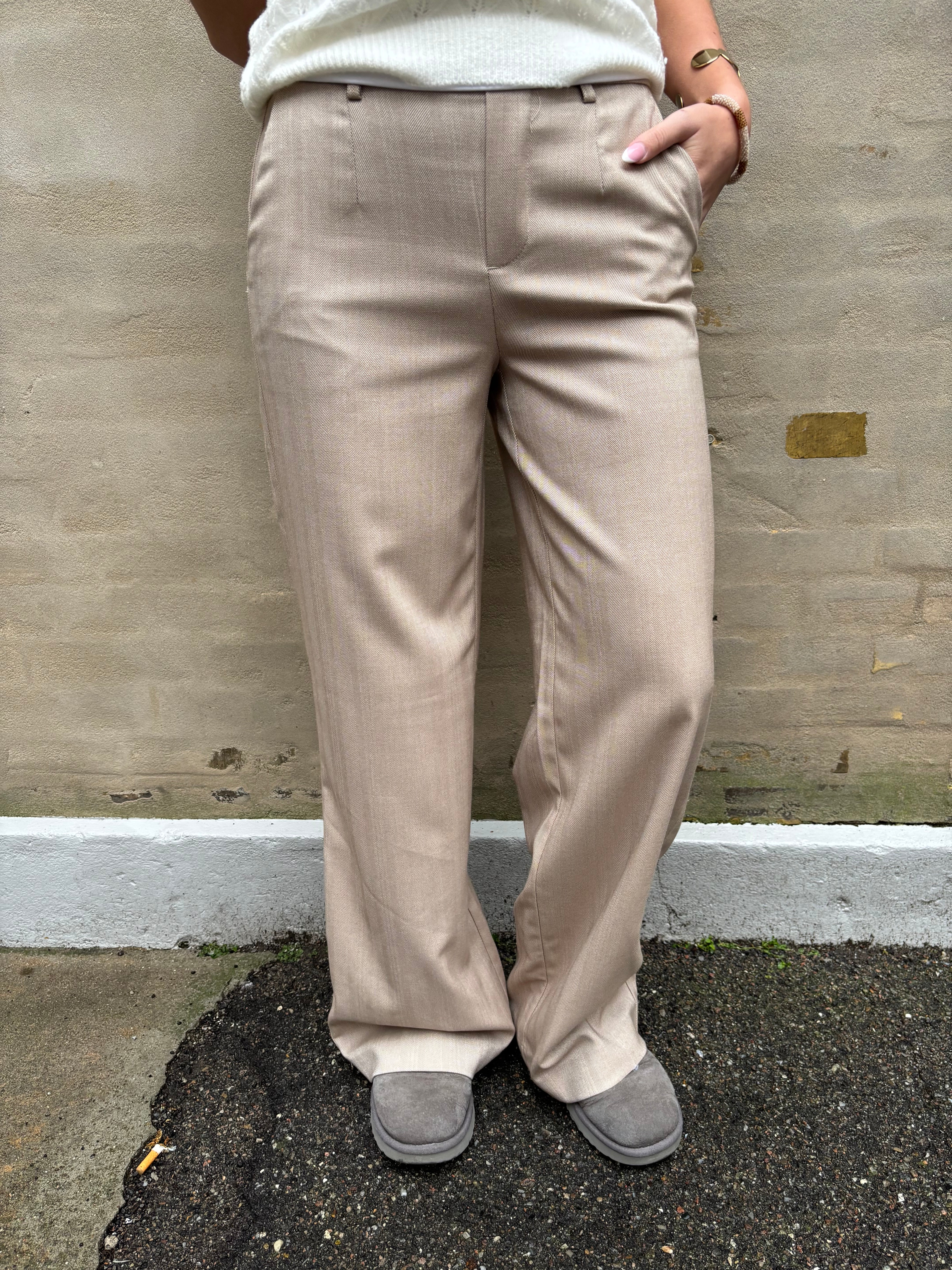 Lisa WIDE pant - Fossil Sandshell special stripe