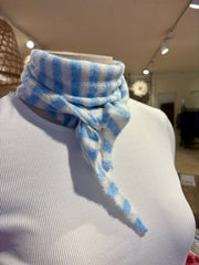 Striped knitted Scarf - Blå