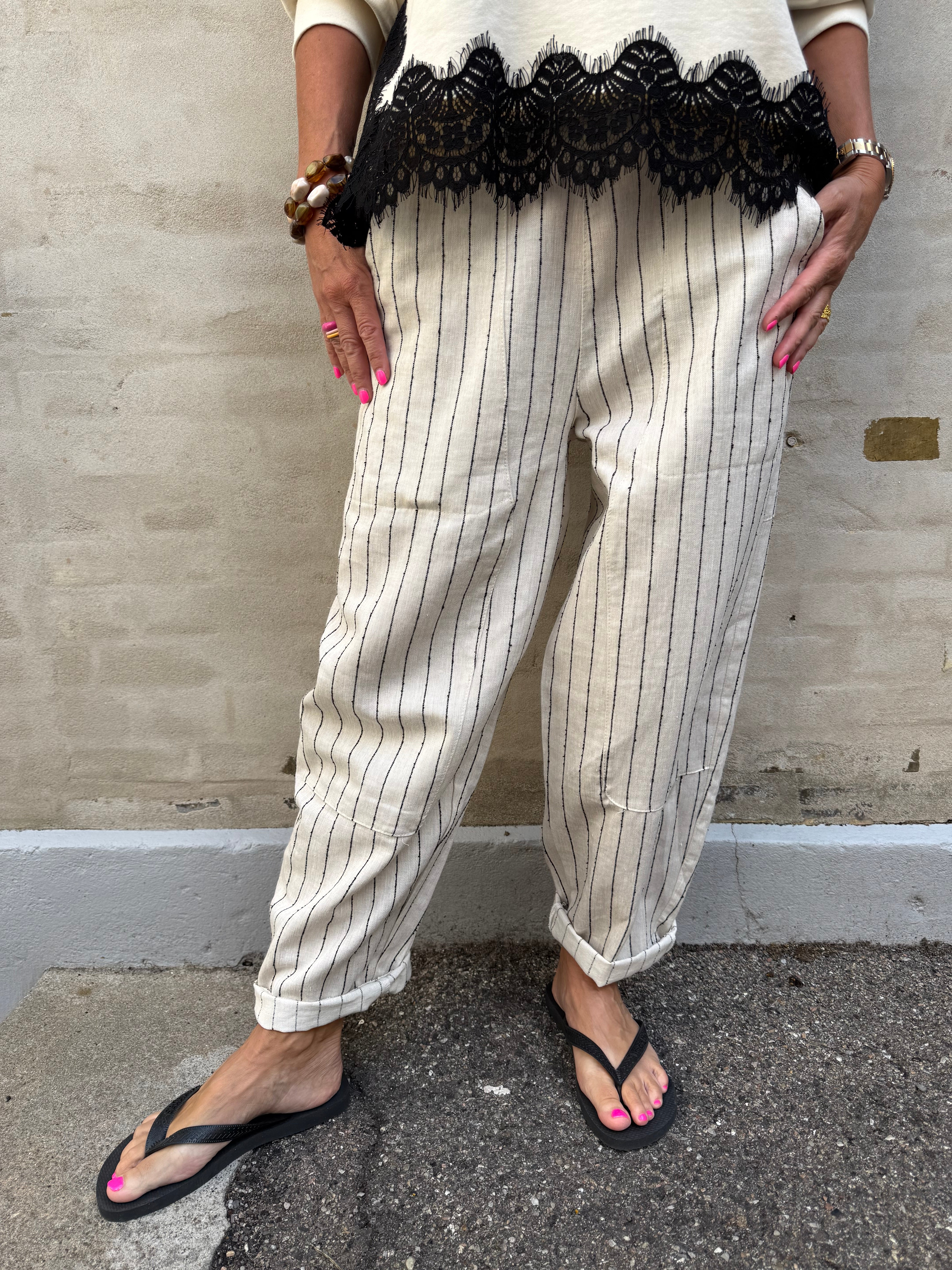 Kessia Pants - Beige/Black
