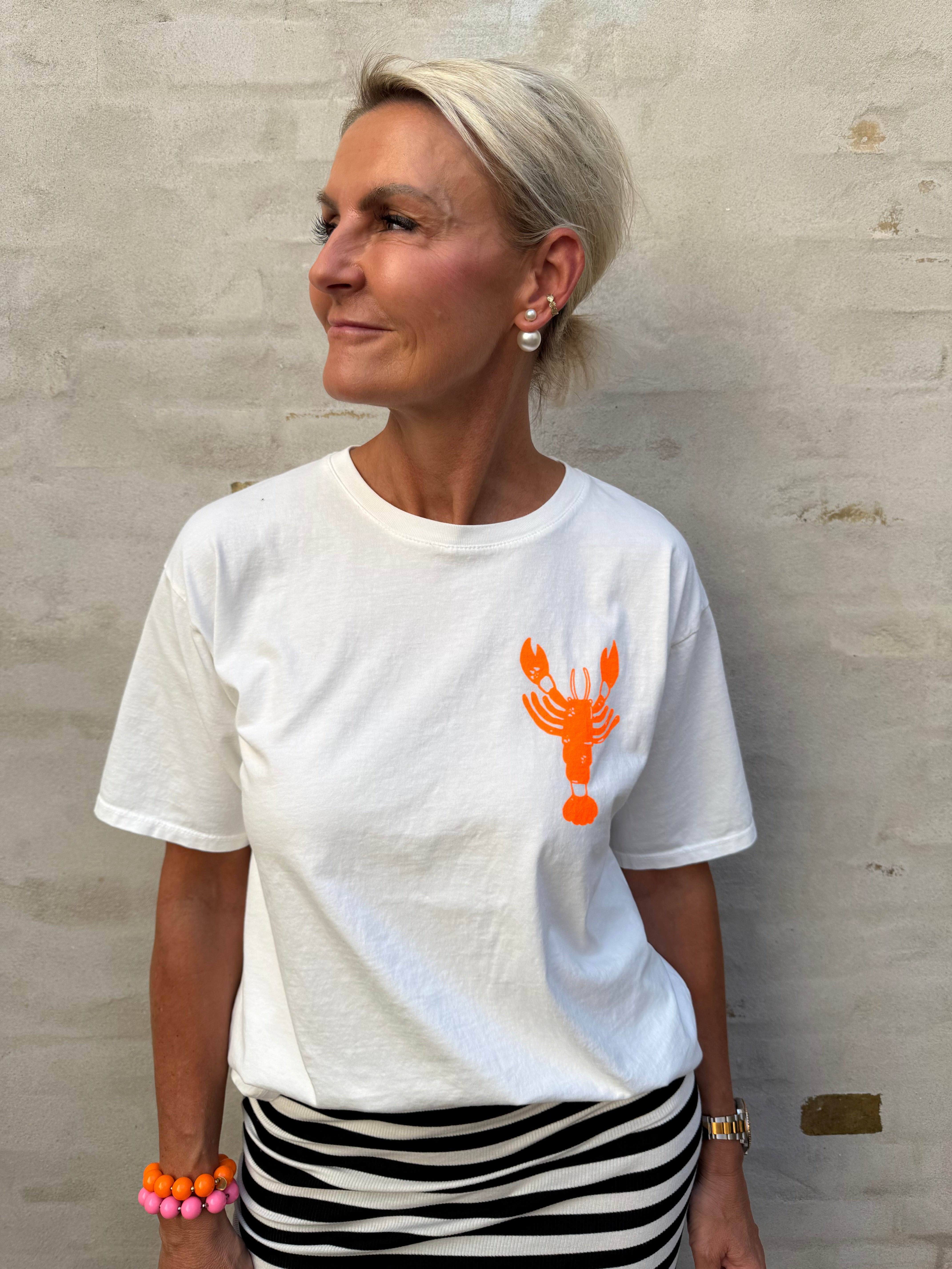 Lobster T-Shirt - Off White/Orange