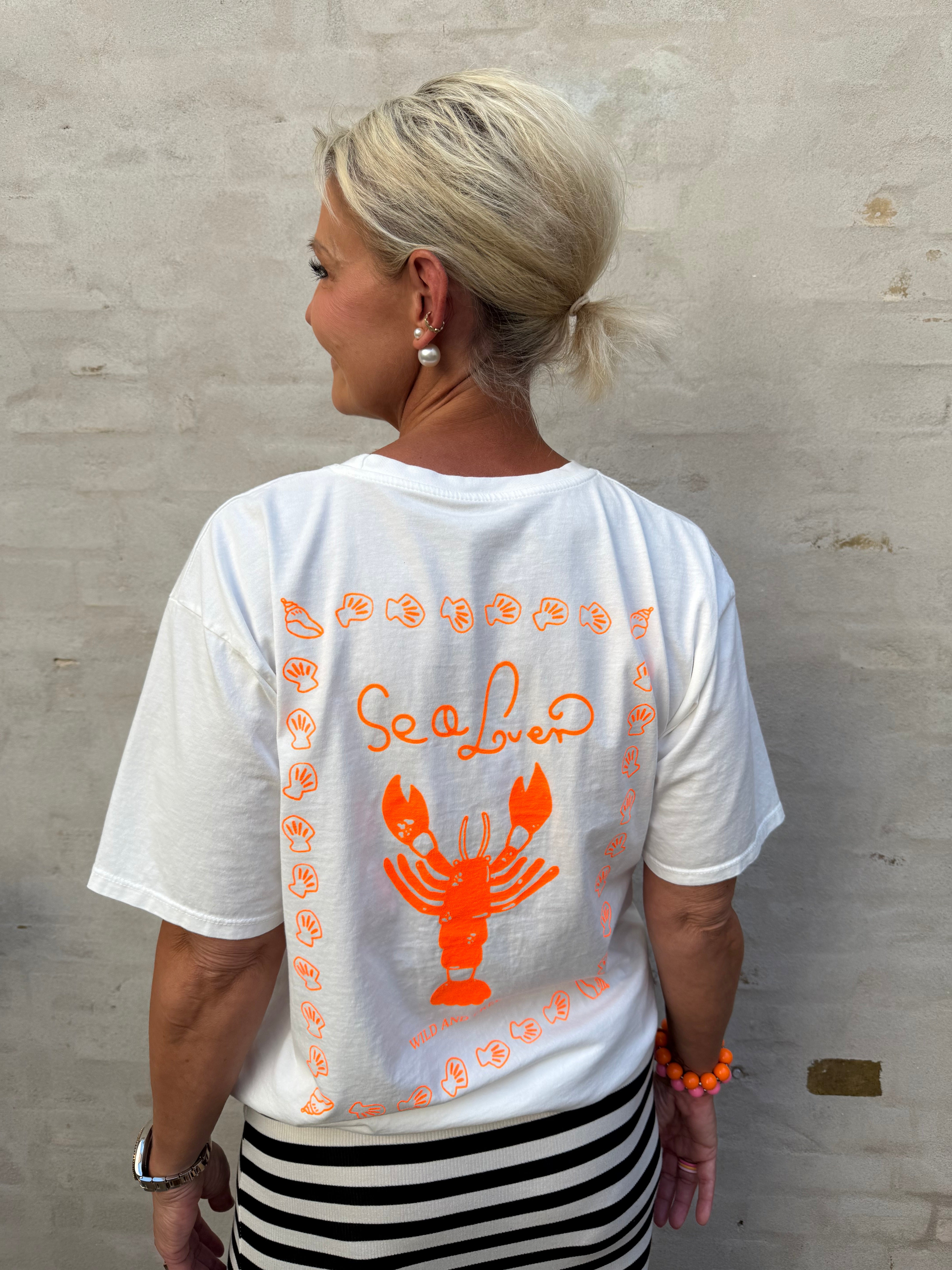 Lobster T-Shirt - Off White/Orange