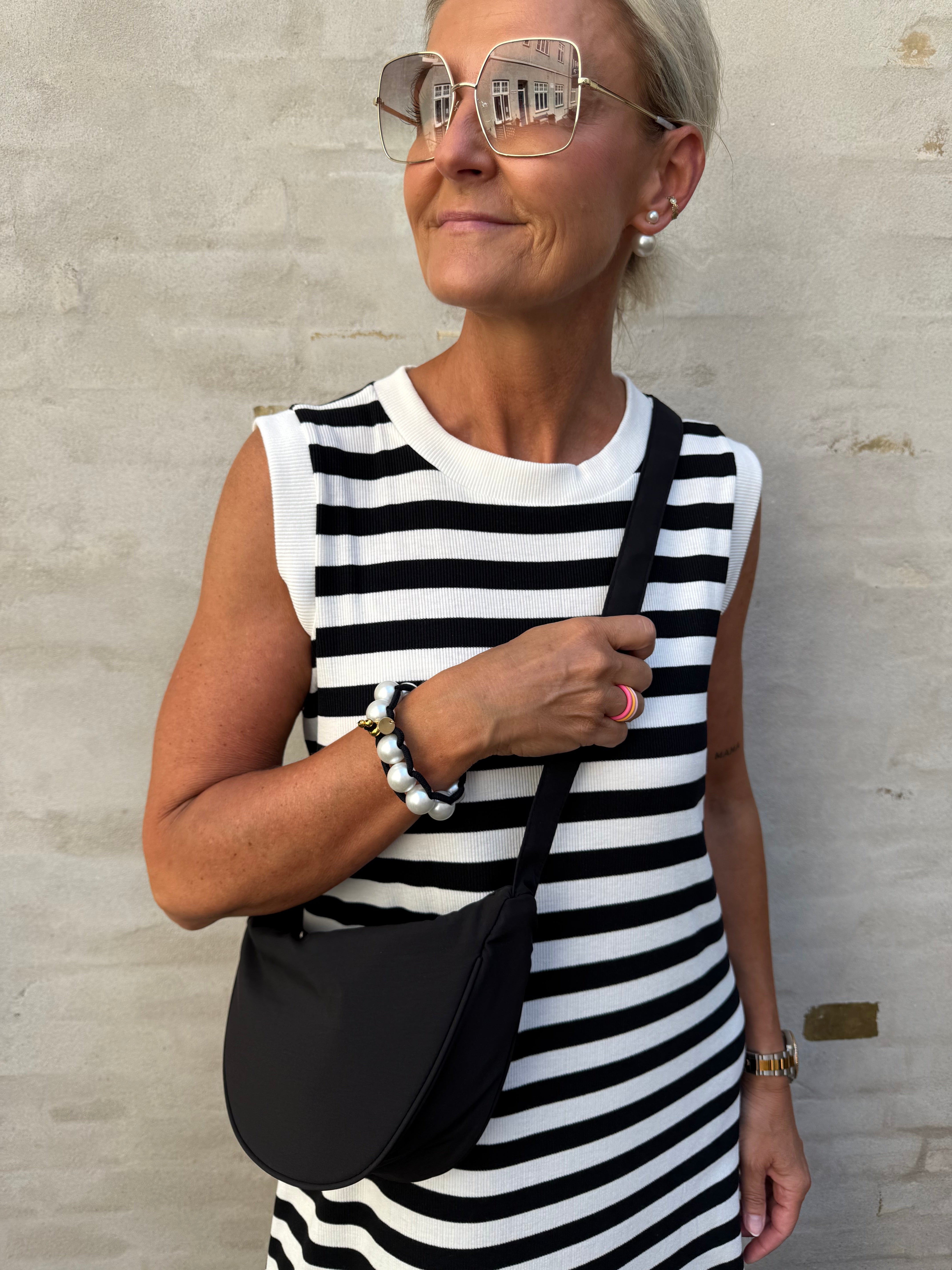 Everyday Striped Dress - White/Black