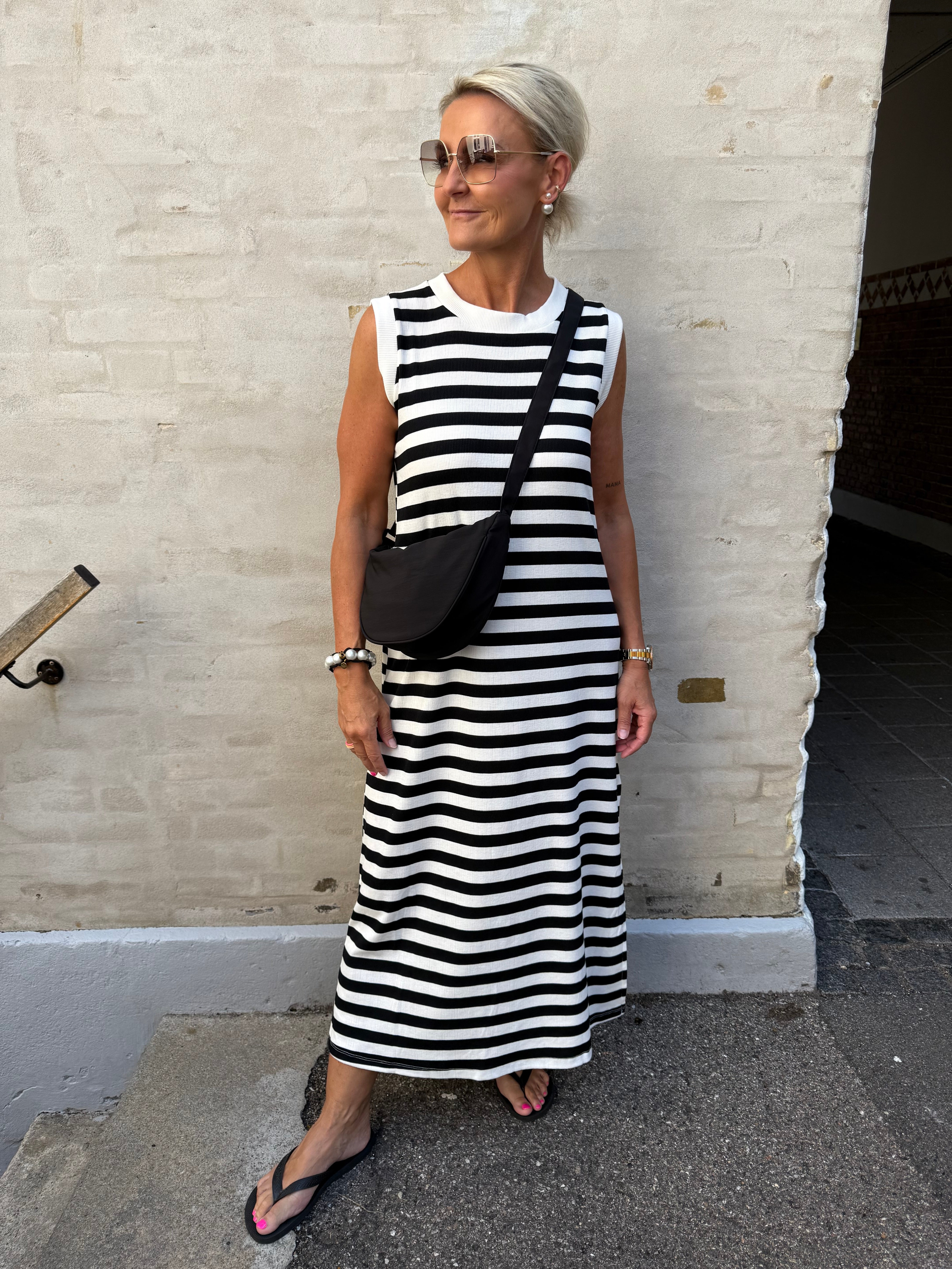 Everyday Striped Dress - White/Black