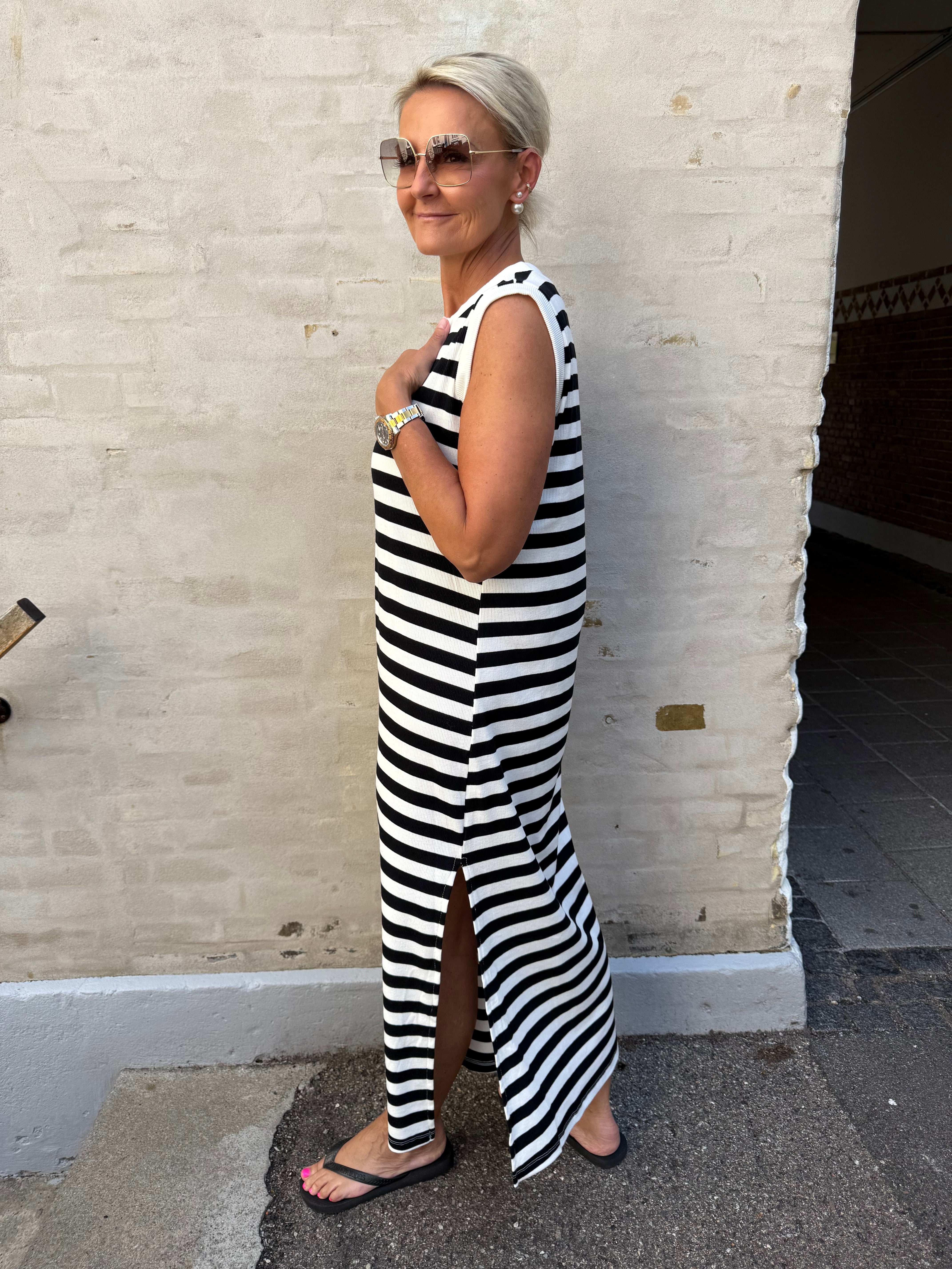 Everyday Striped Dress - White/Black