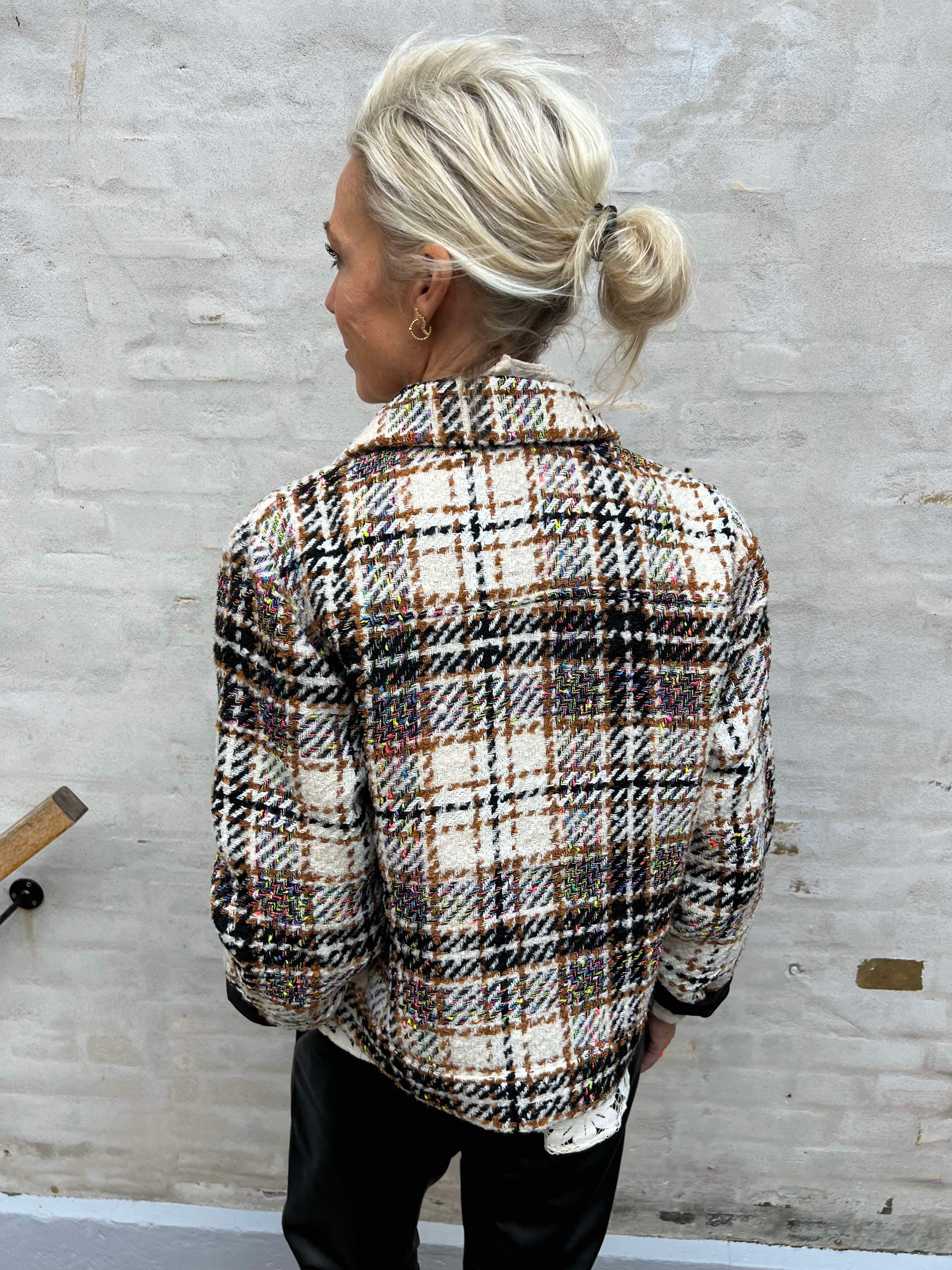 Aro short jacket multi checks