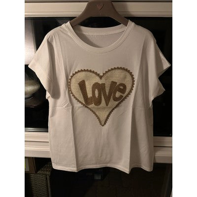 Love bomb t-shirt white/beige