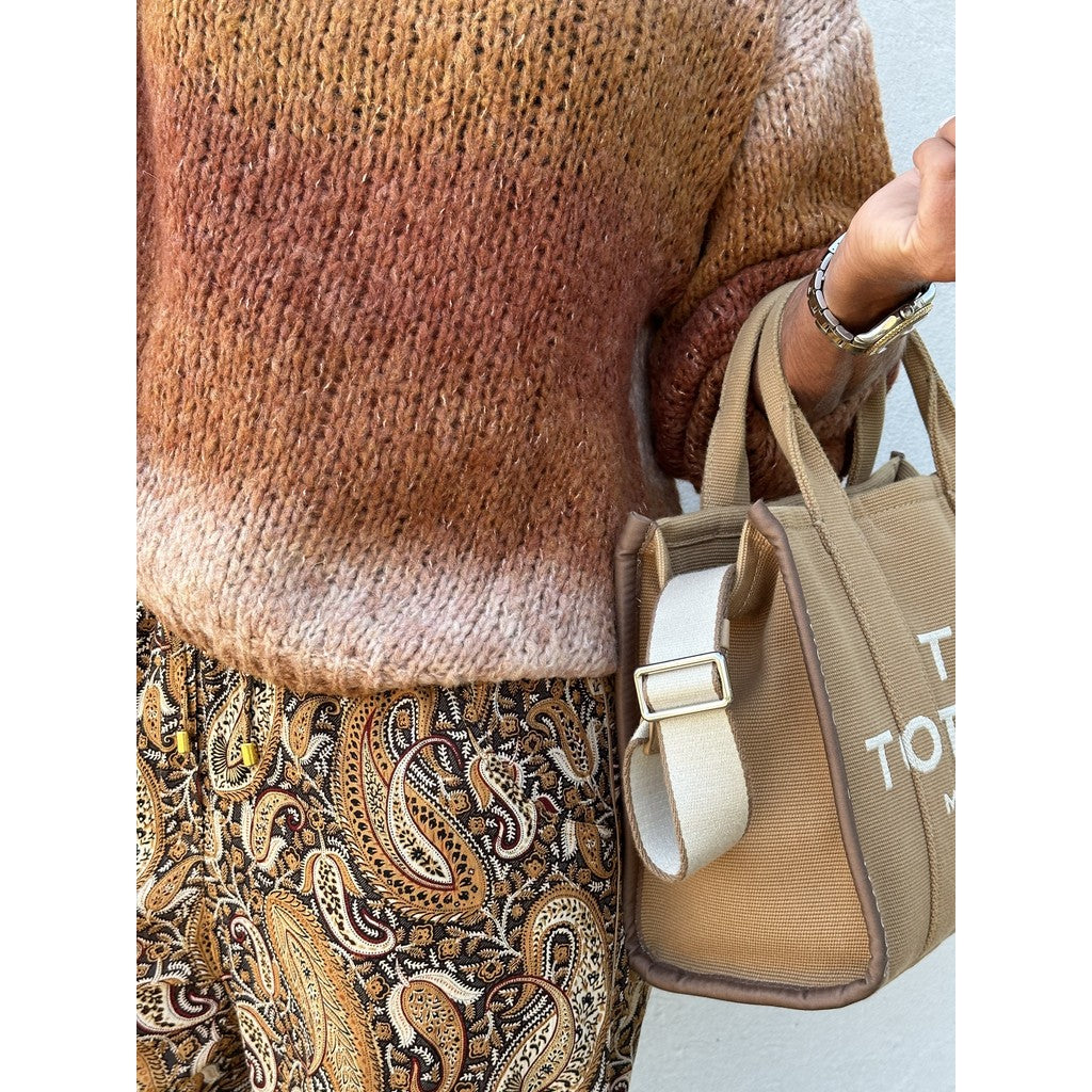 Rimini print knit camel