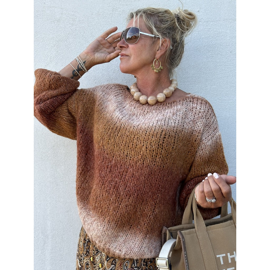 Rimini print knit camel