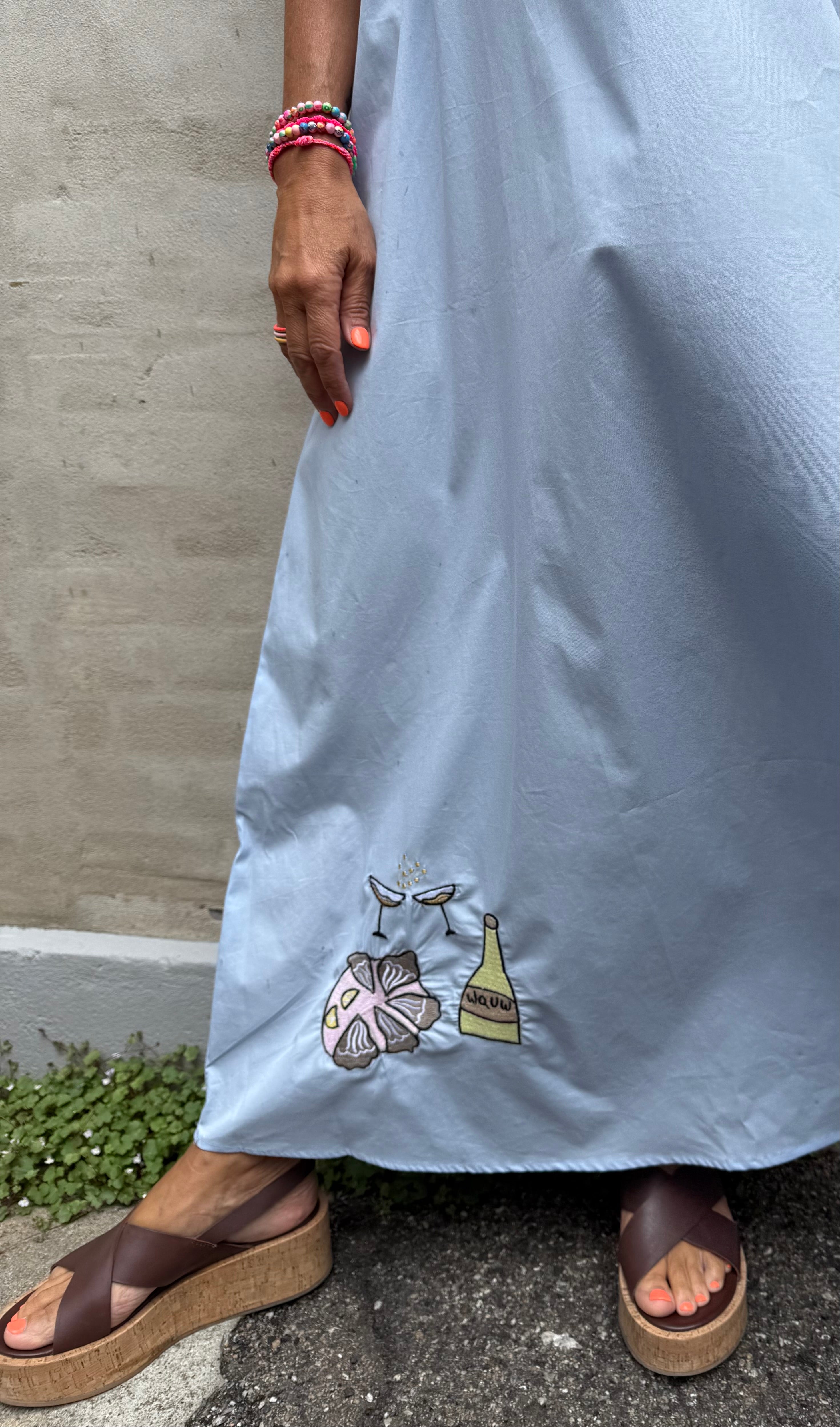 OYSTER DRESS - Baby blue
