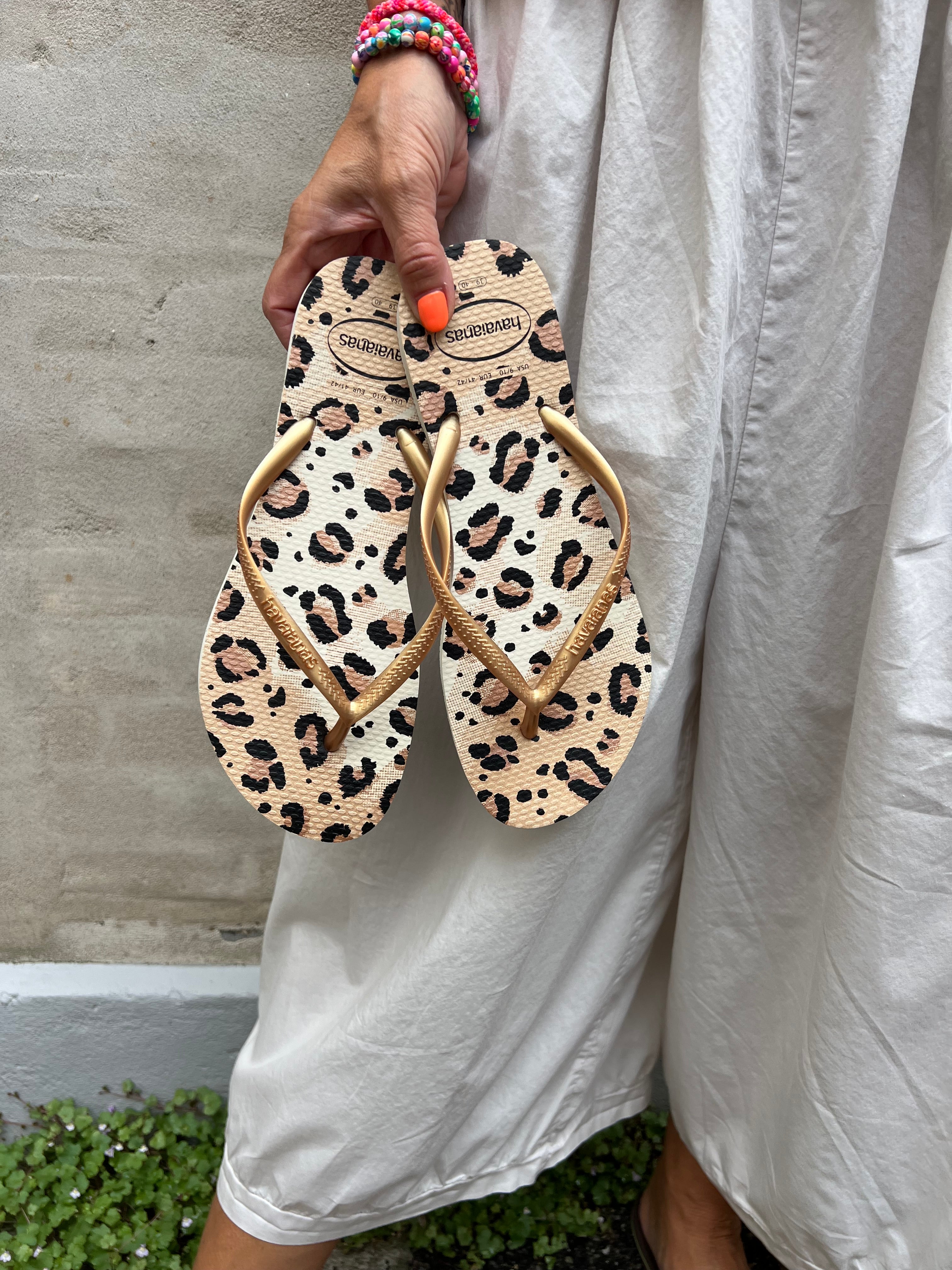 Slim Animal Print FLIP FLOPS Beige/Beige