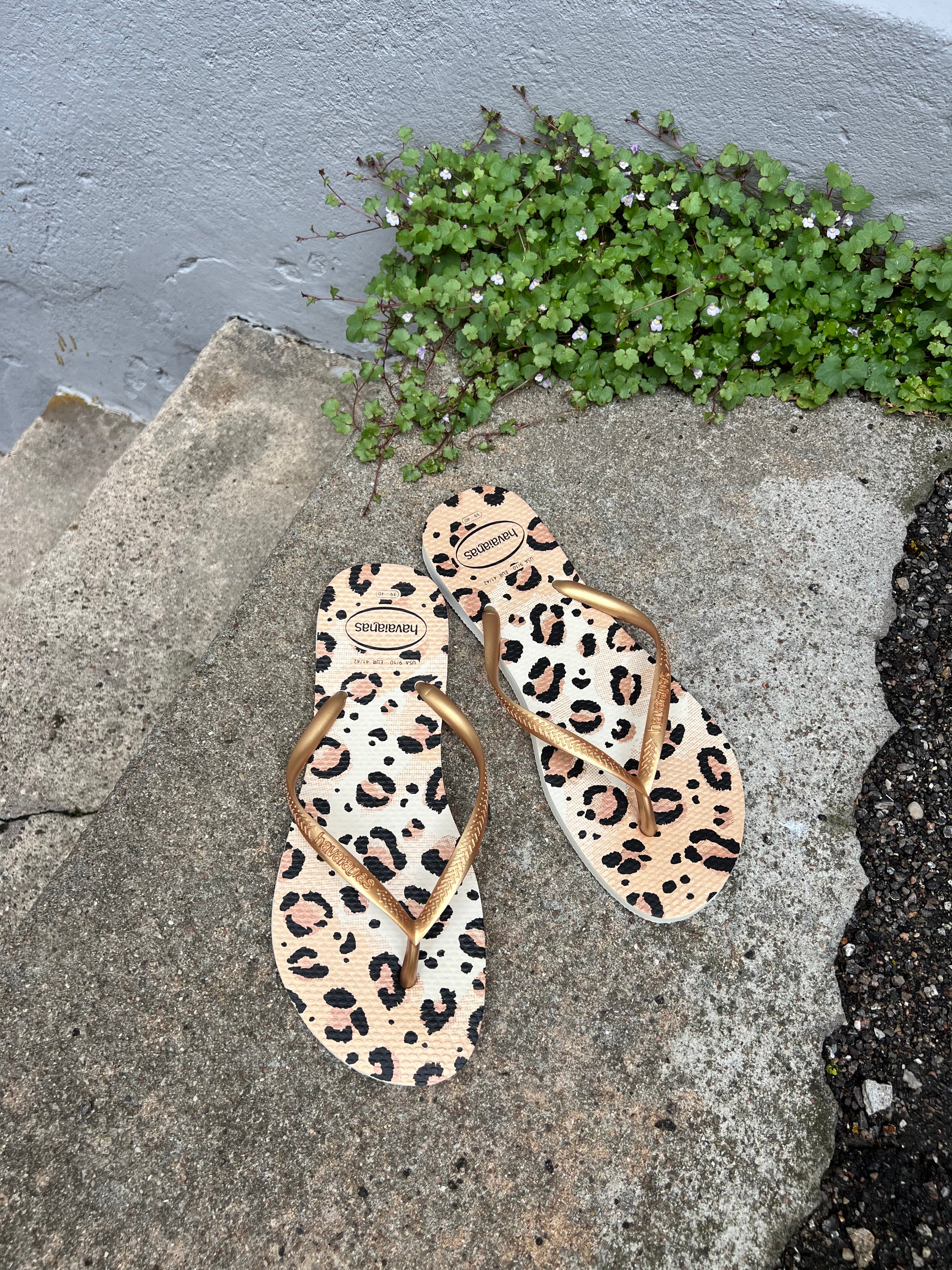 Slim Animal Print FLIP FLOPS Beige/Beige