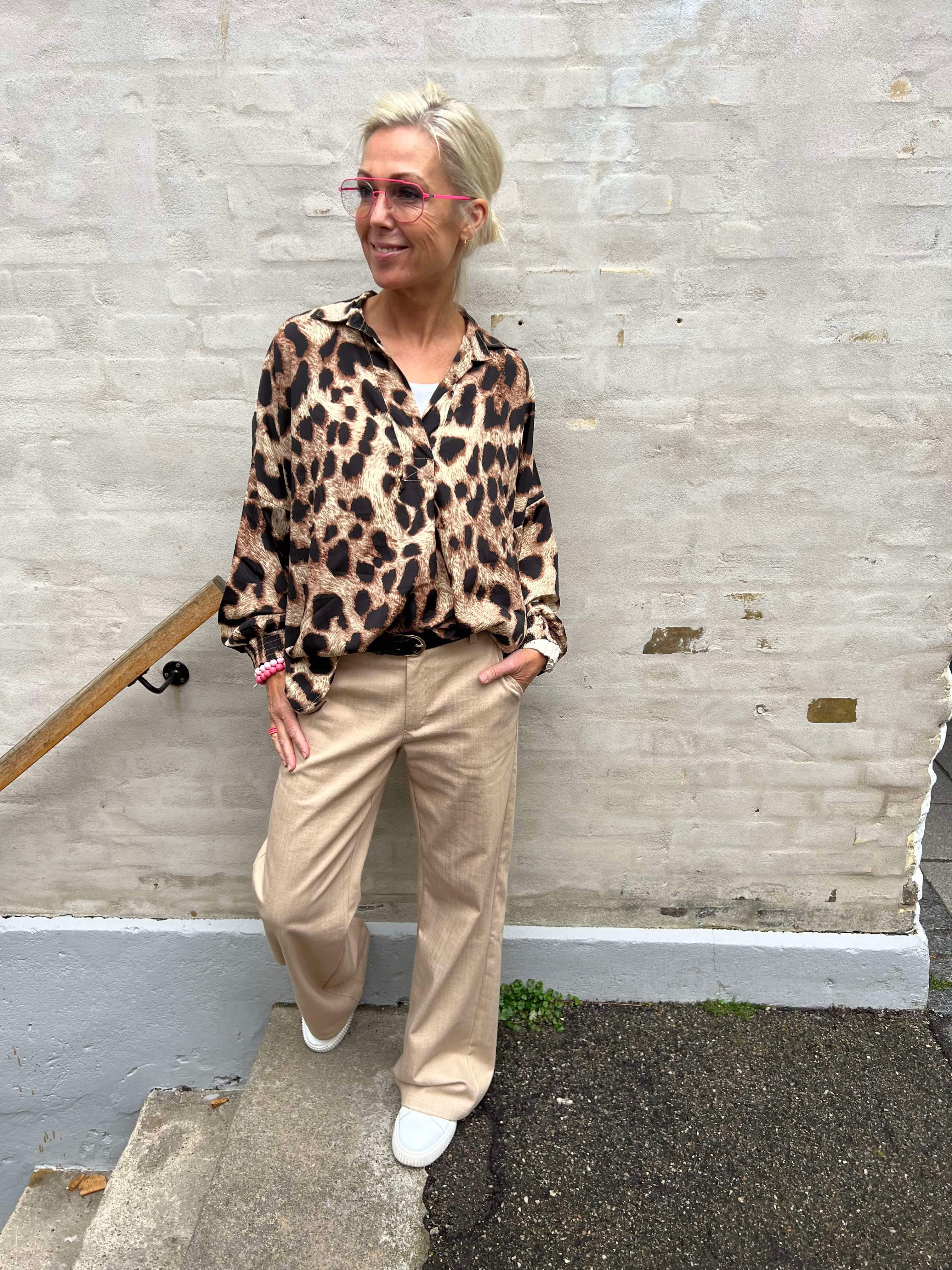 Luna kaftan blouse golden leopard