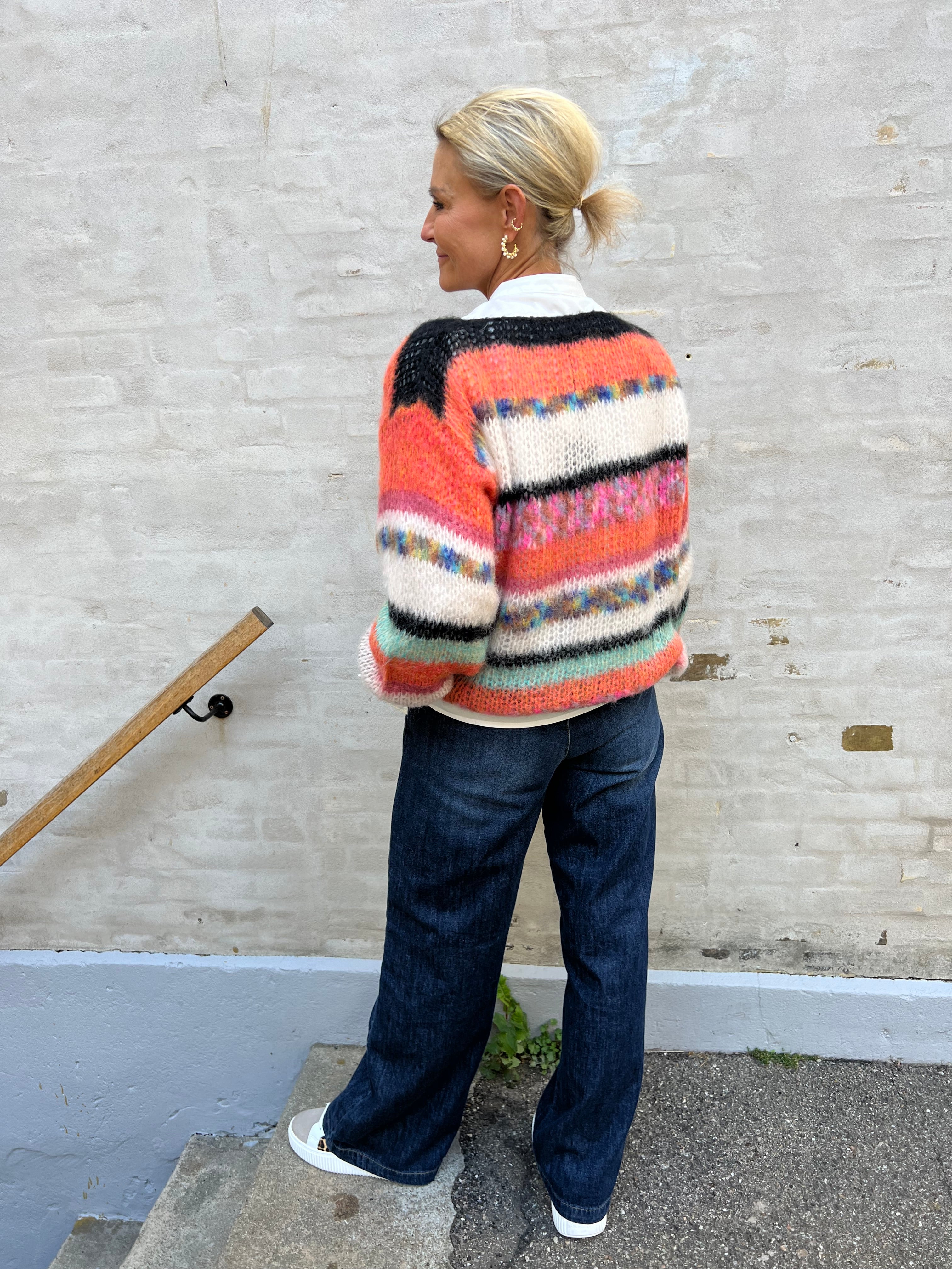 Adria multi striped jumper orange mix