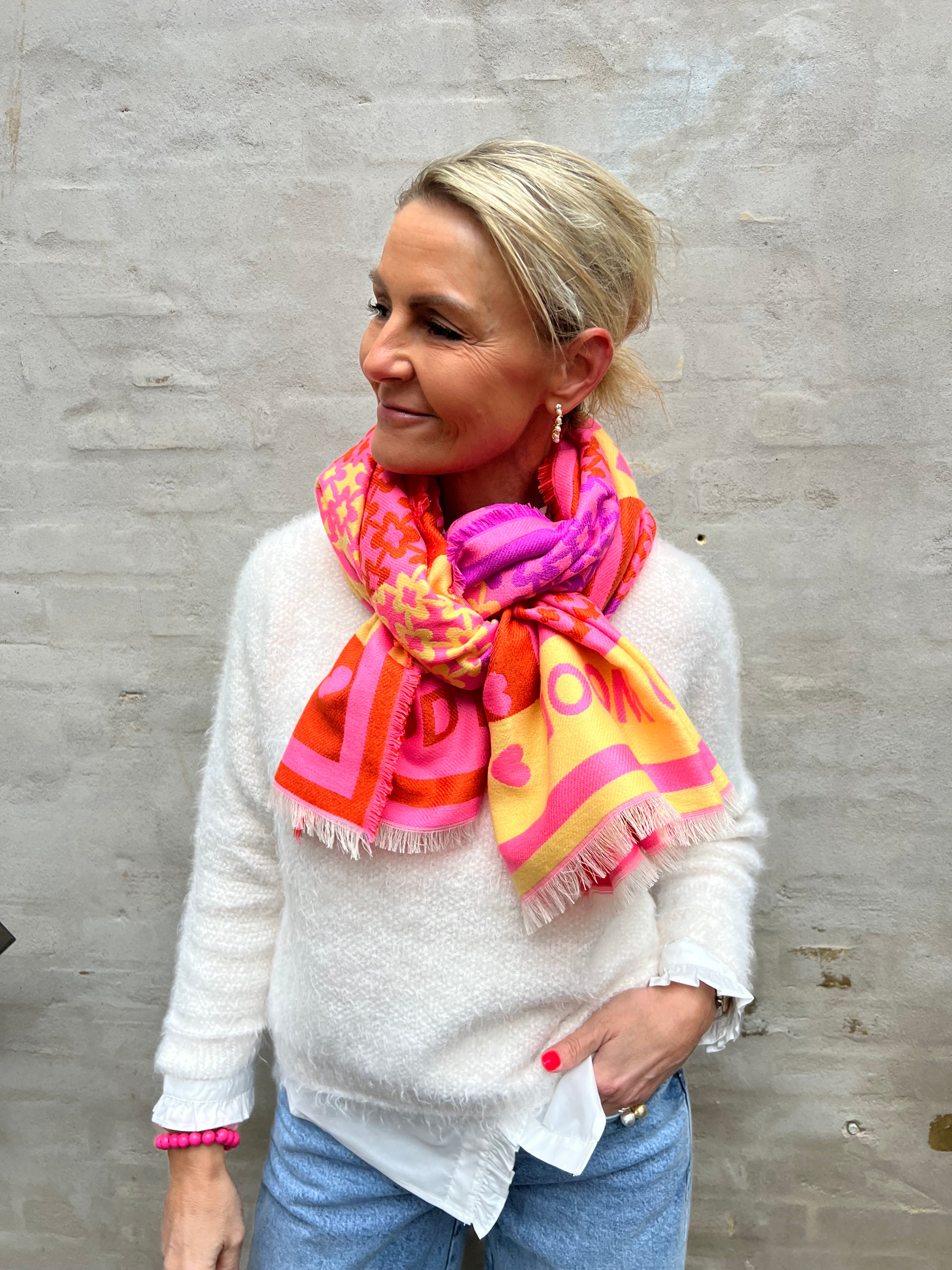 Pink coloured scarf