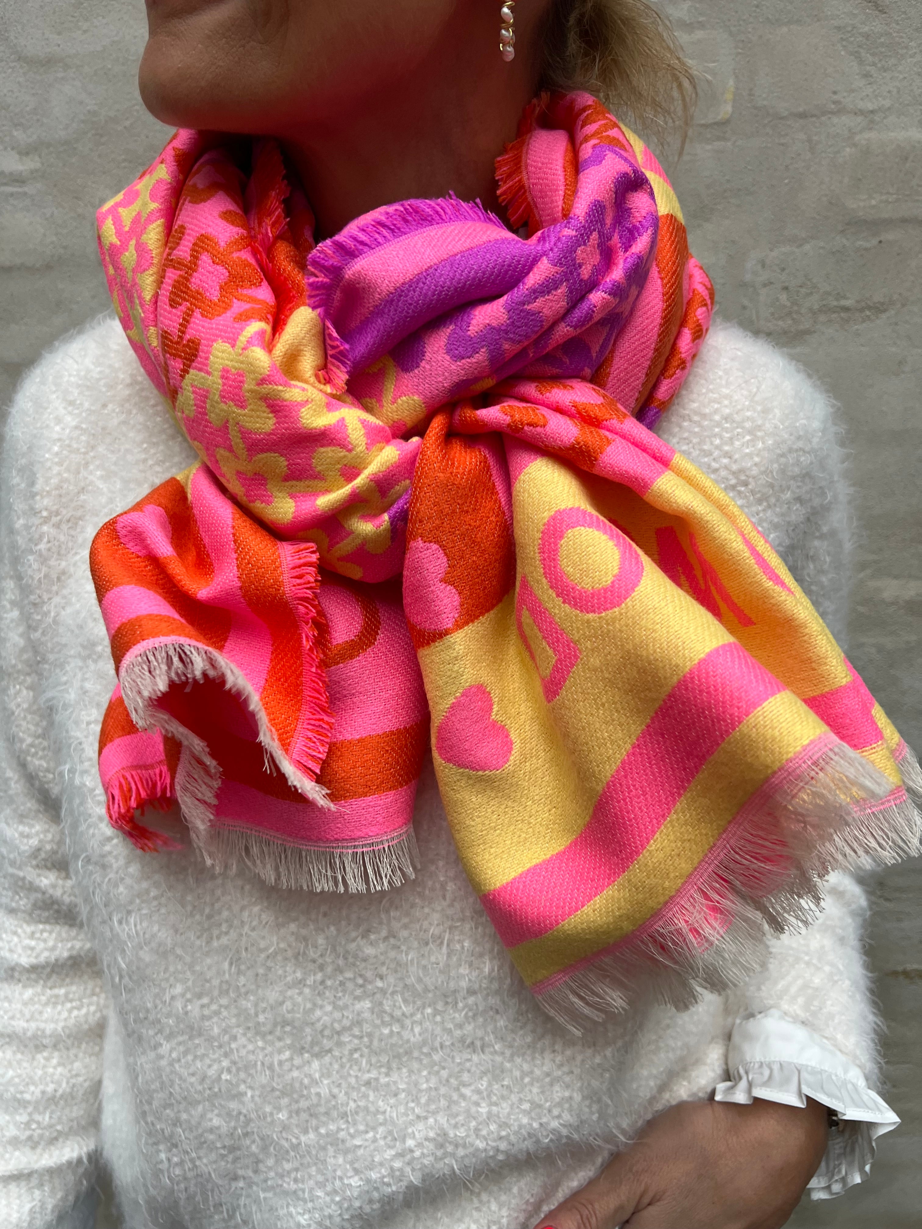 Pink coloured scarf