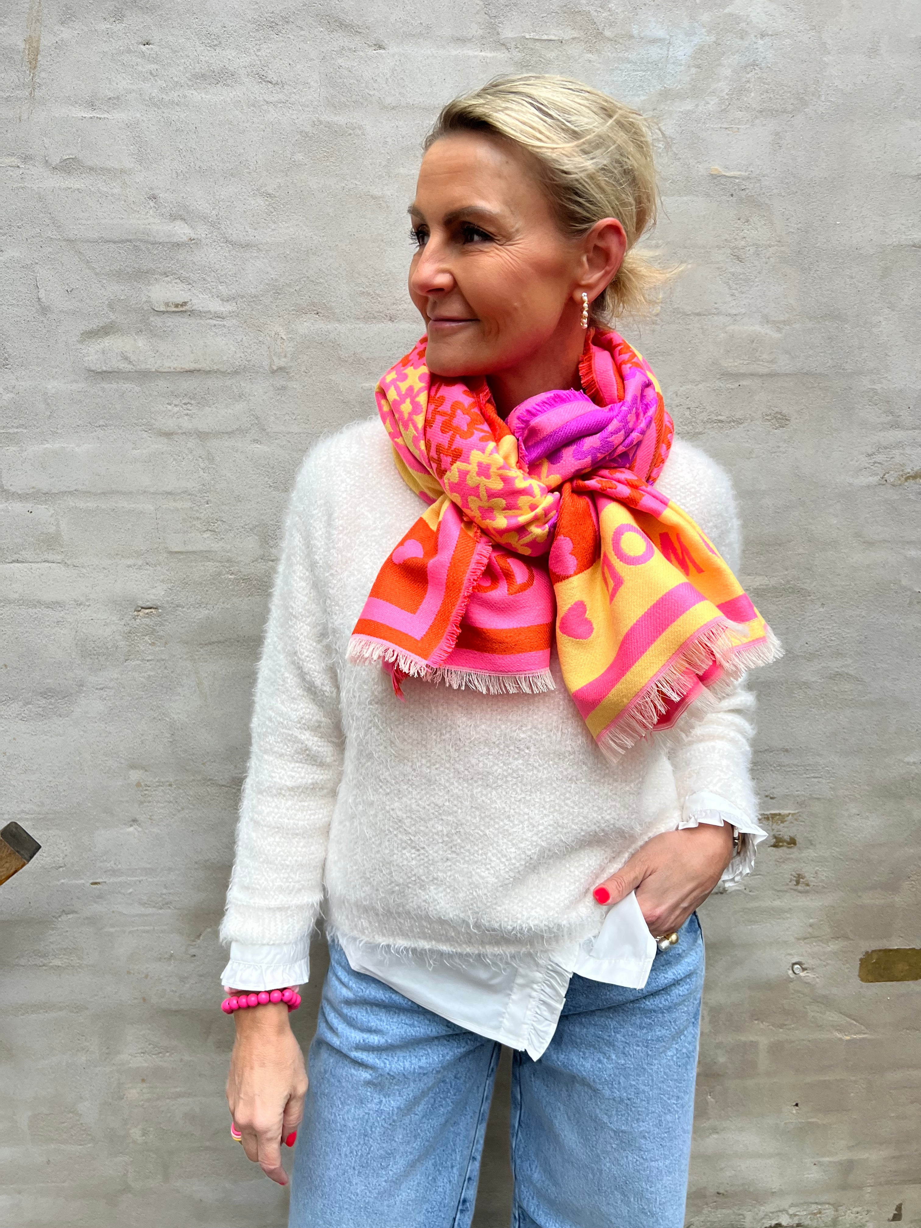 Pink coloured scarf