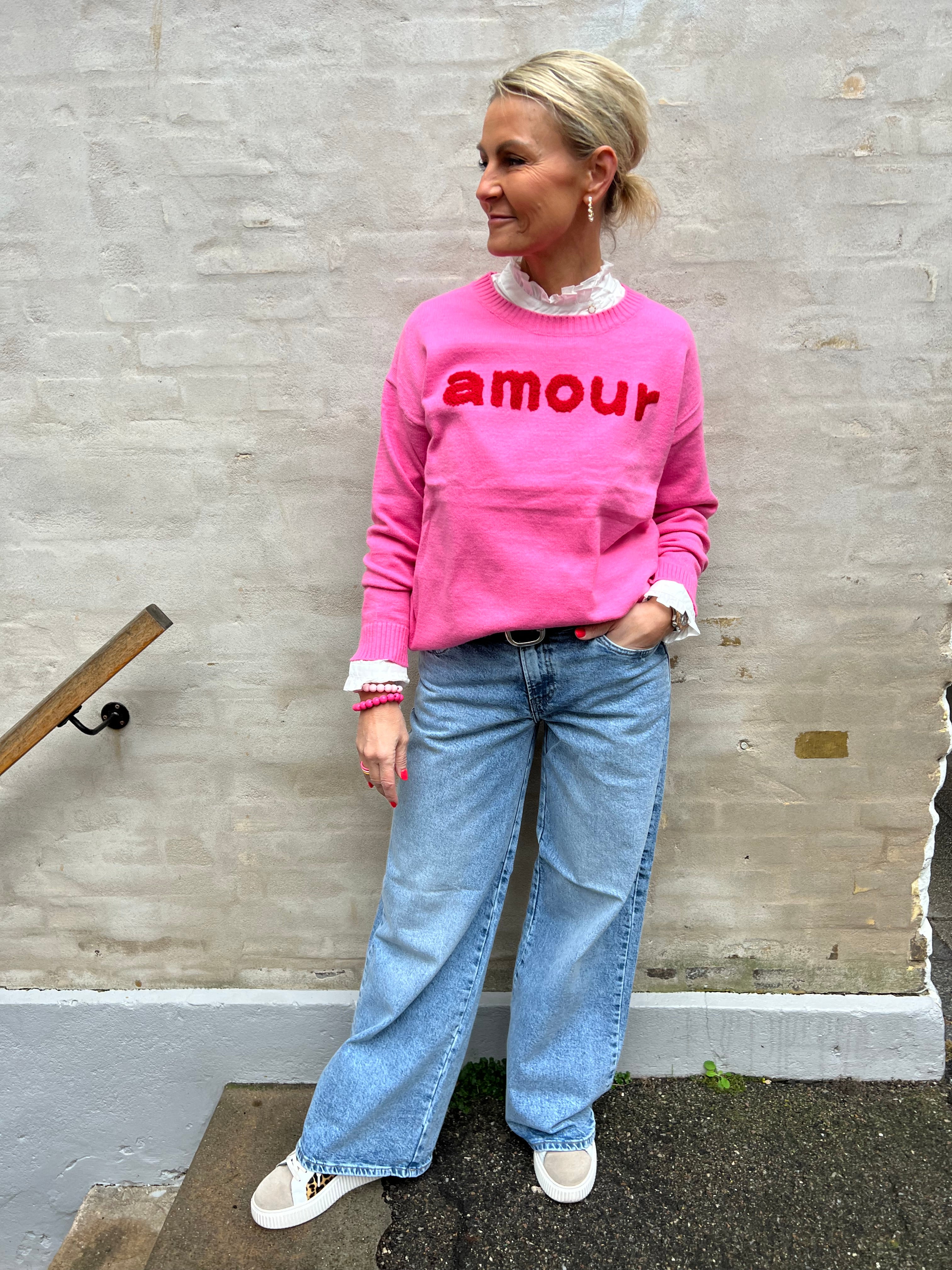 Amour knit pink/red