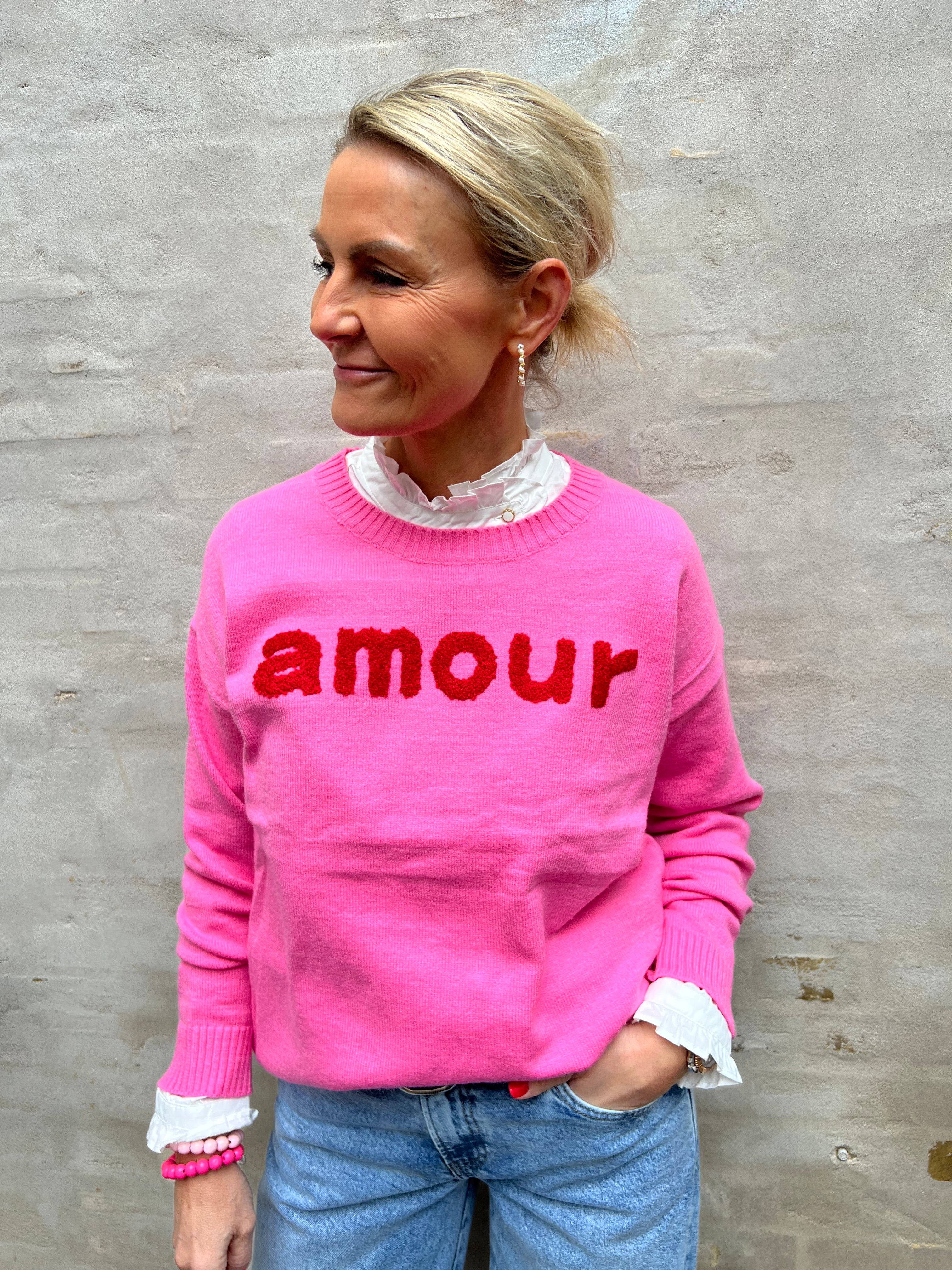 Amour knit pink/red