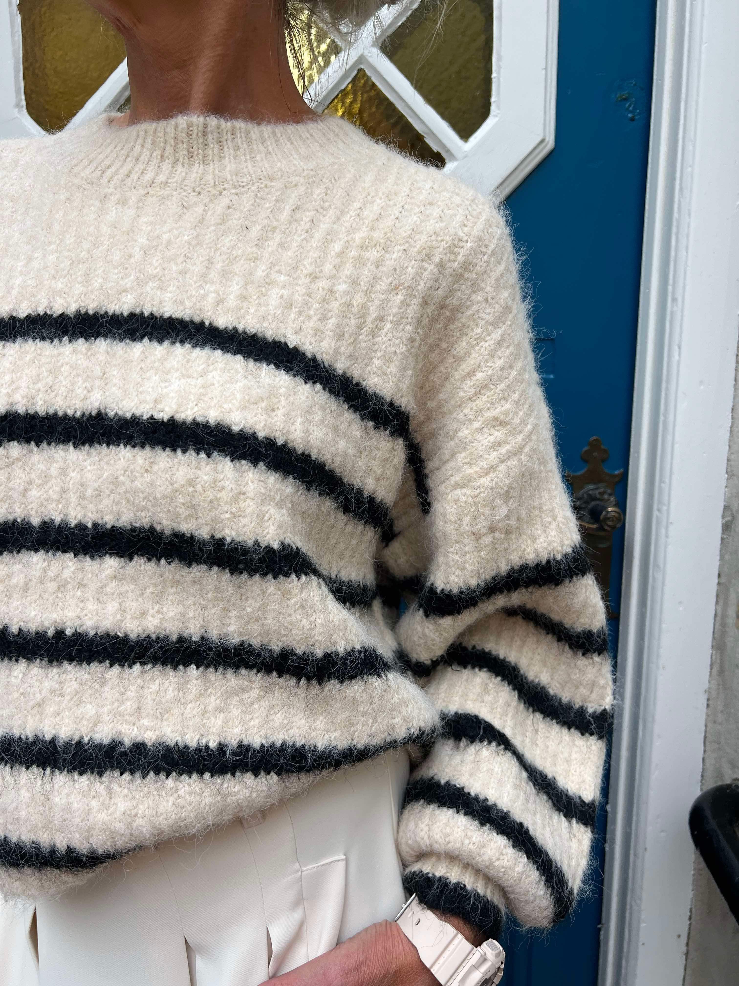 Coralie crop stripe o-knit