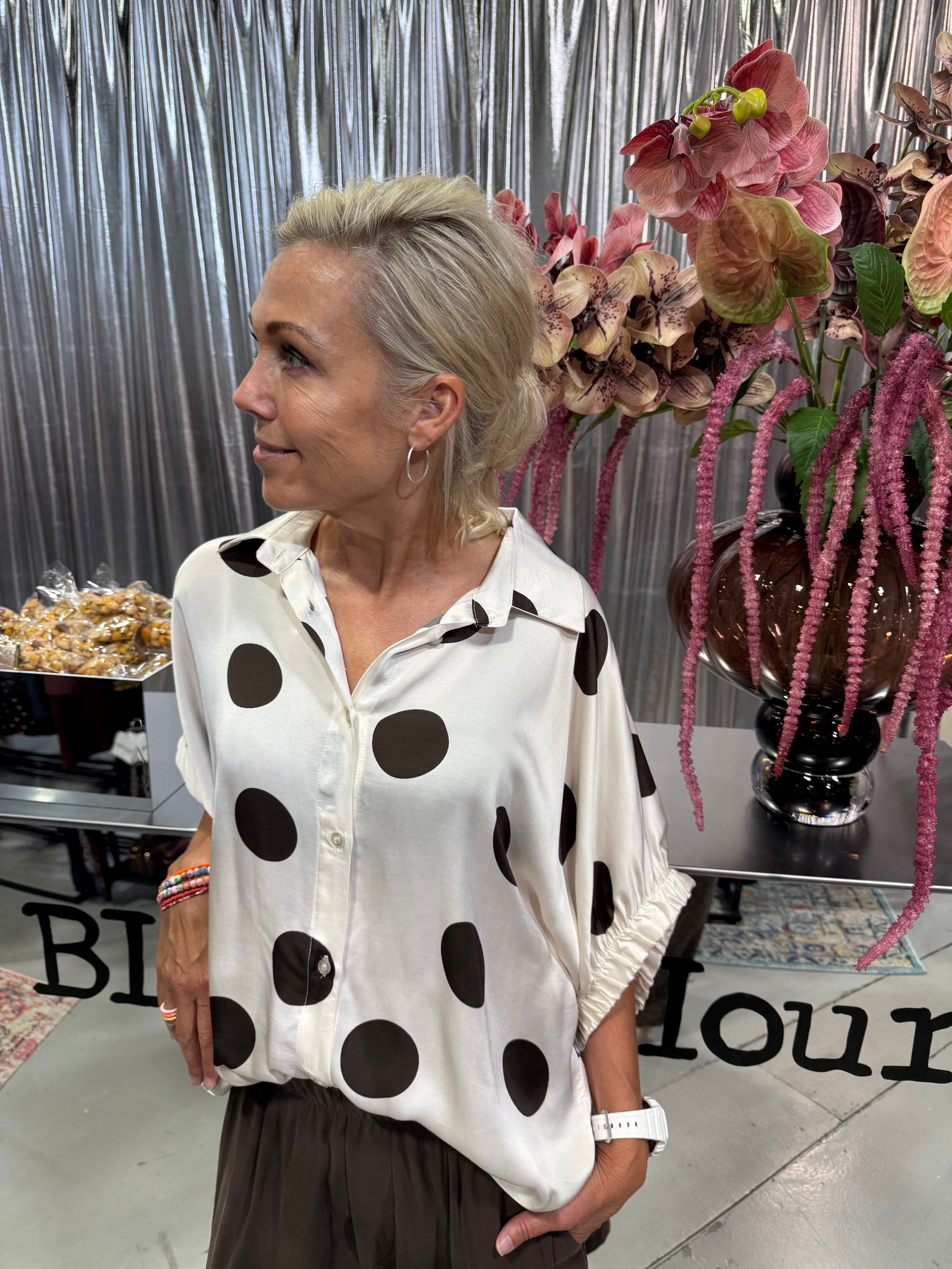 MABEL shirt blouse - Off White Dot