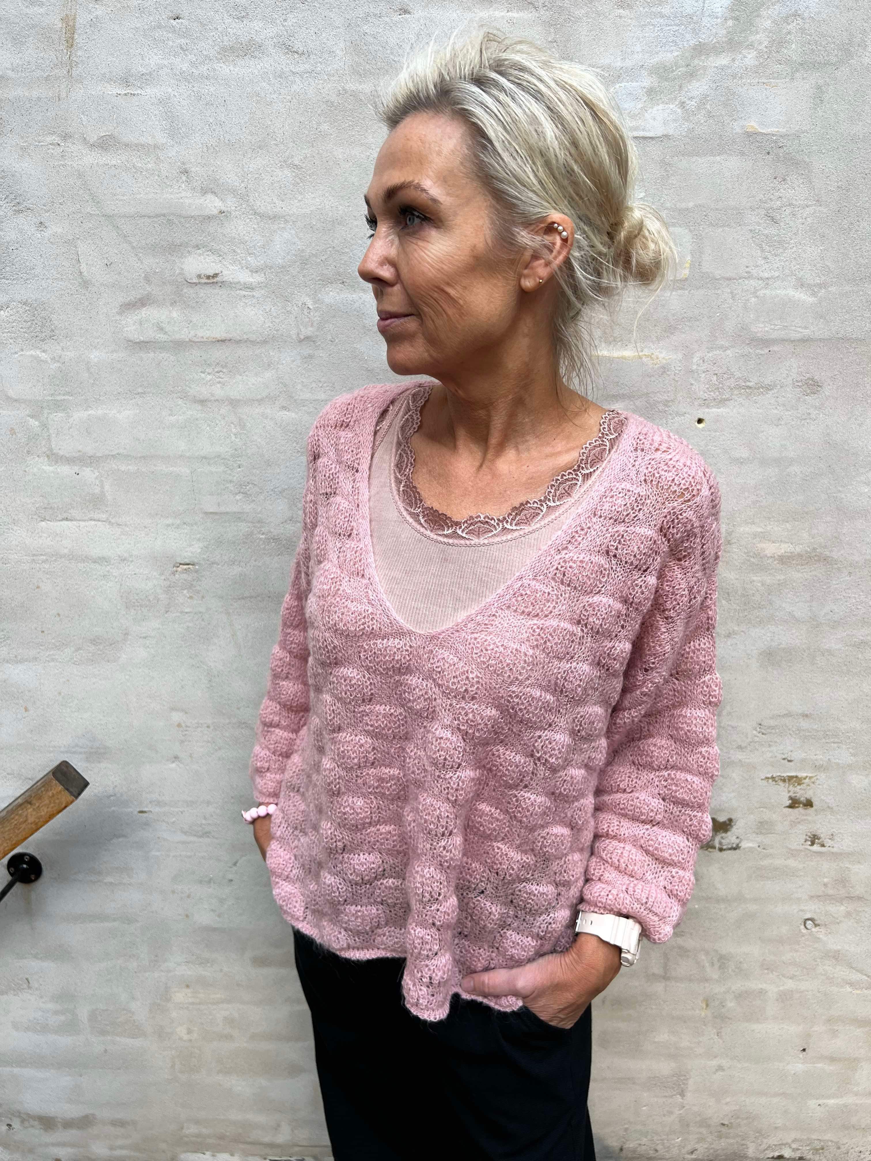 Harris v-neck jumper rose