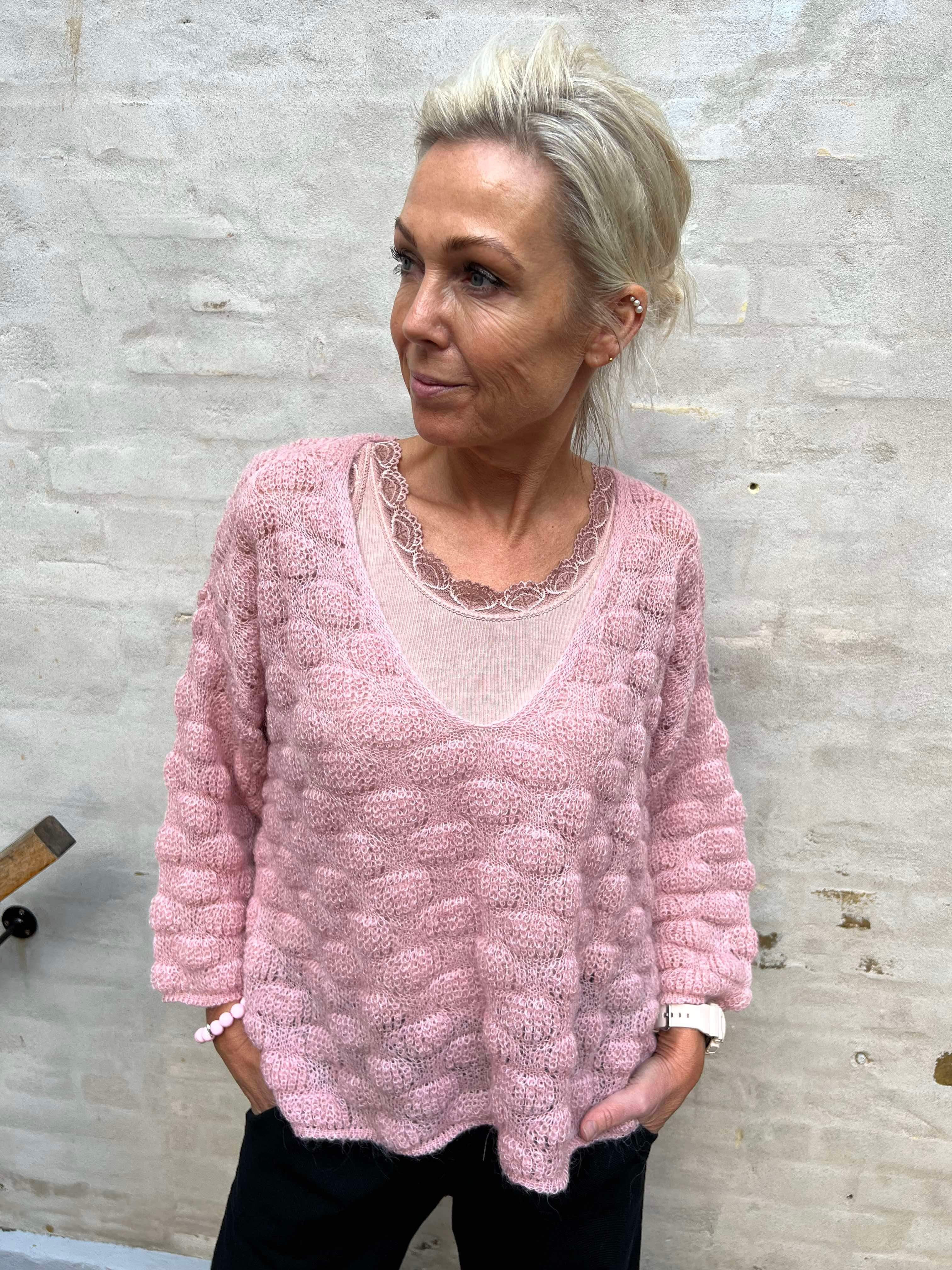 Harris v-neck jumper rose