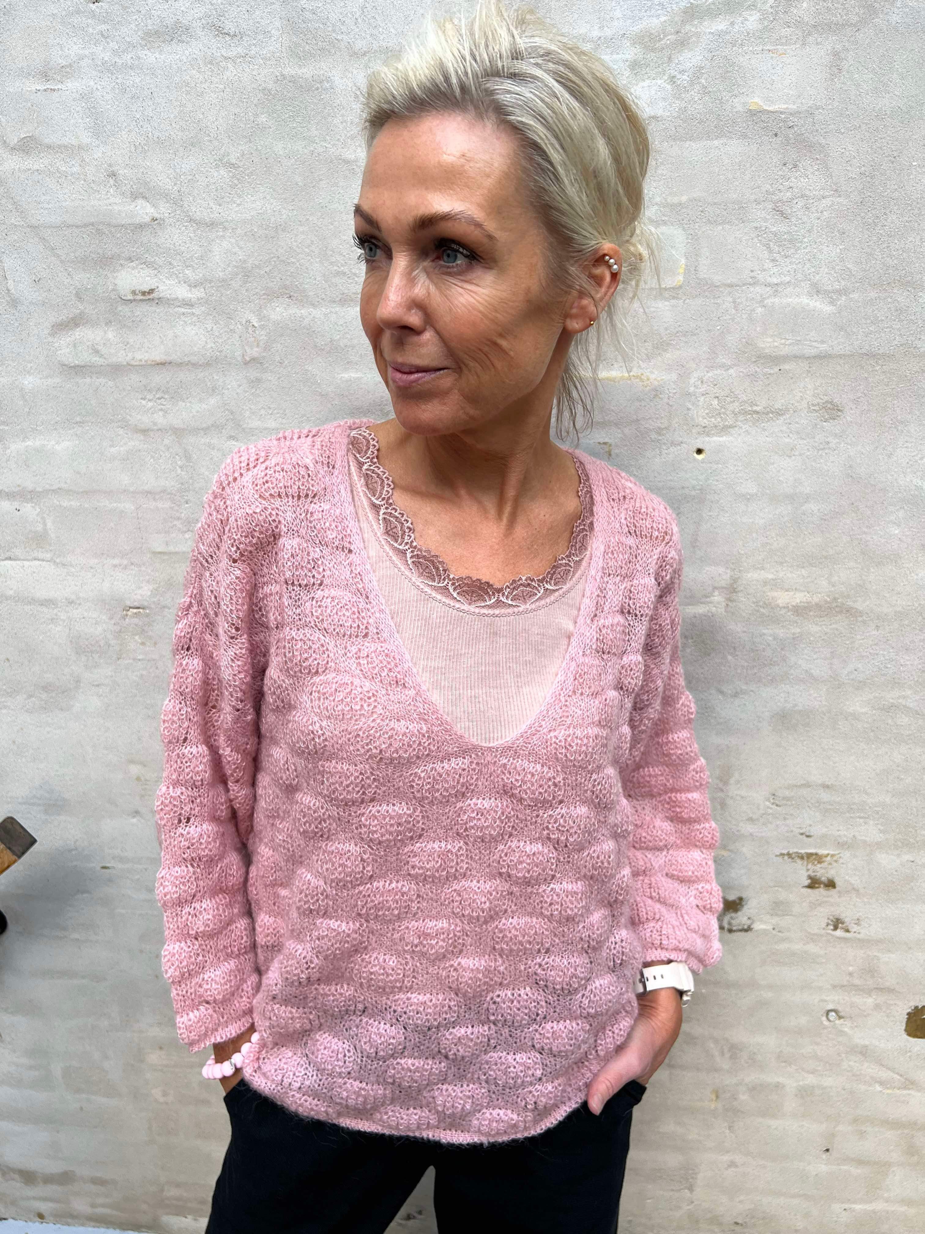 Harris v-neck jumper rose