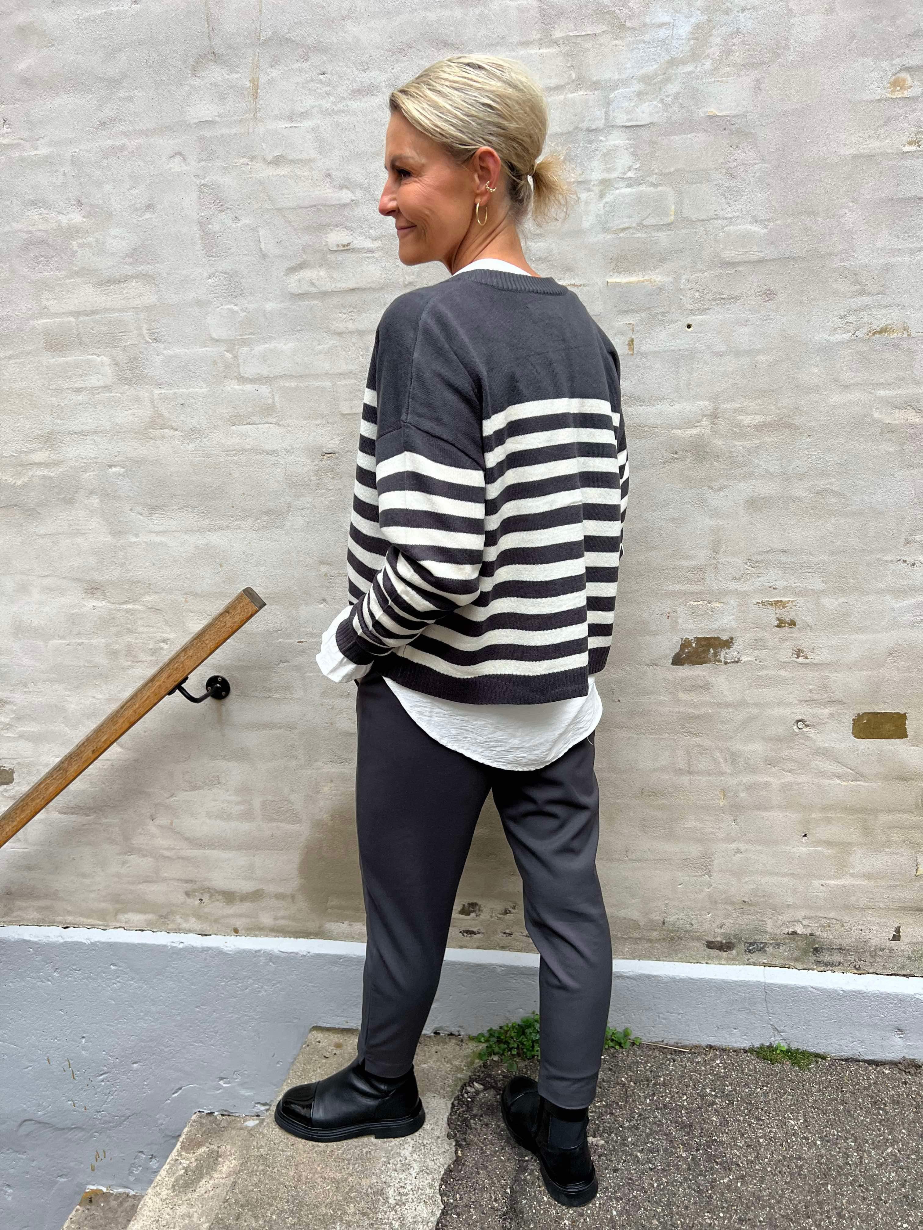 Bay cardigan phantom/whitecap stripe