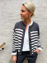 Bay cardigan phantom/whitecap stripe