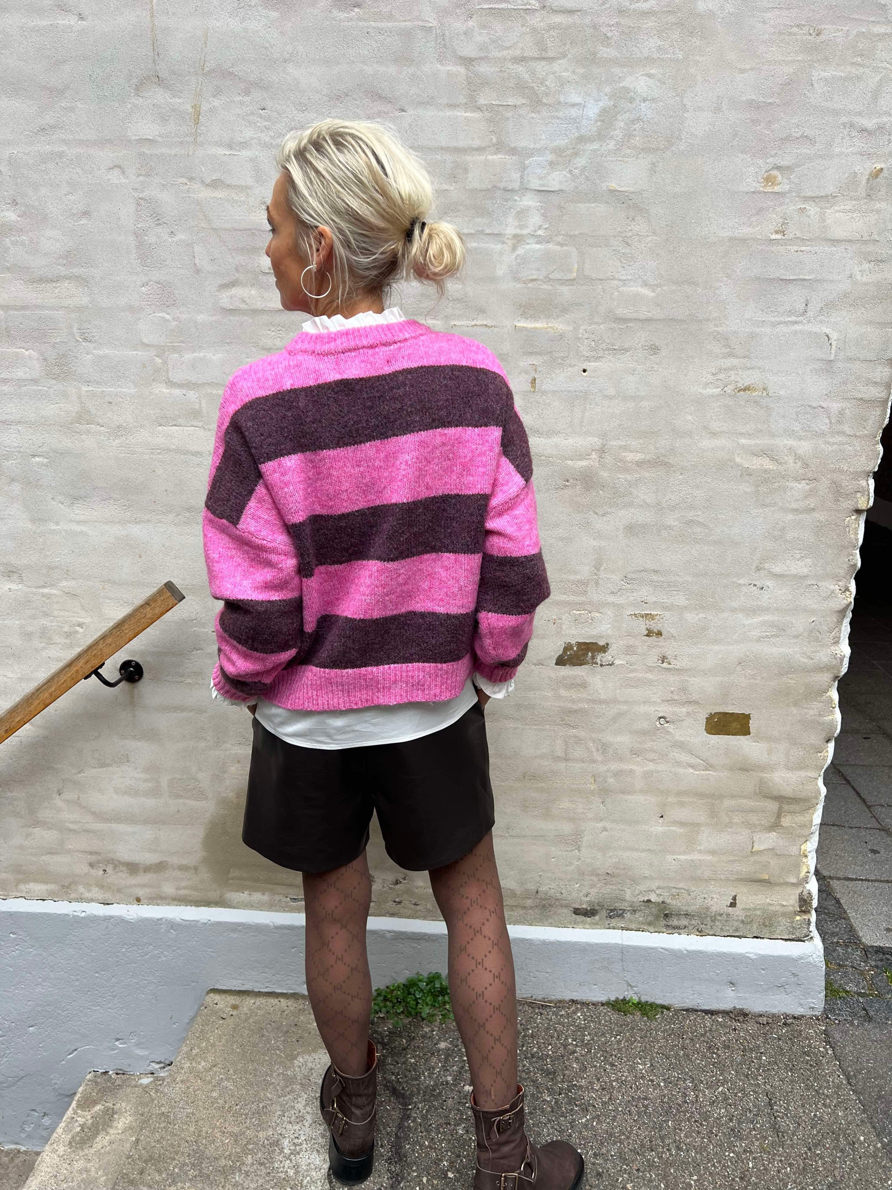 Kimmy pullover pink/violet melange stripe