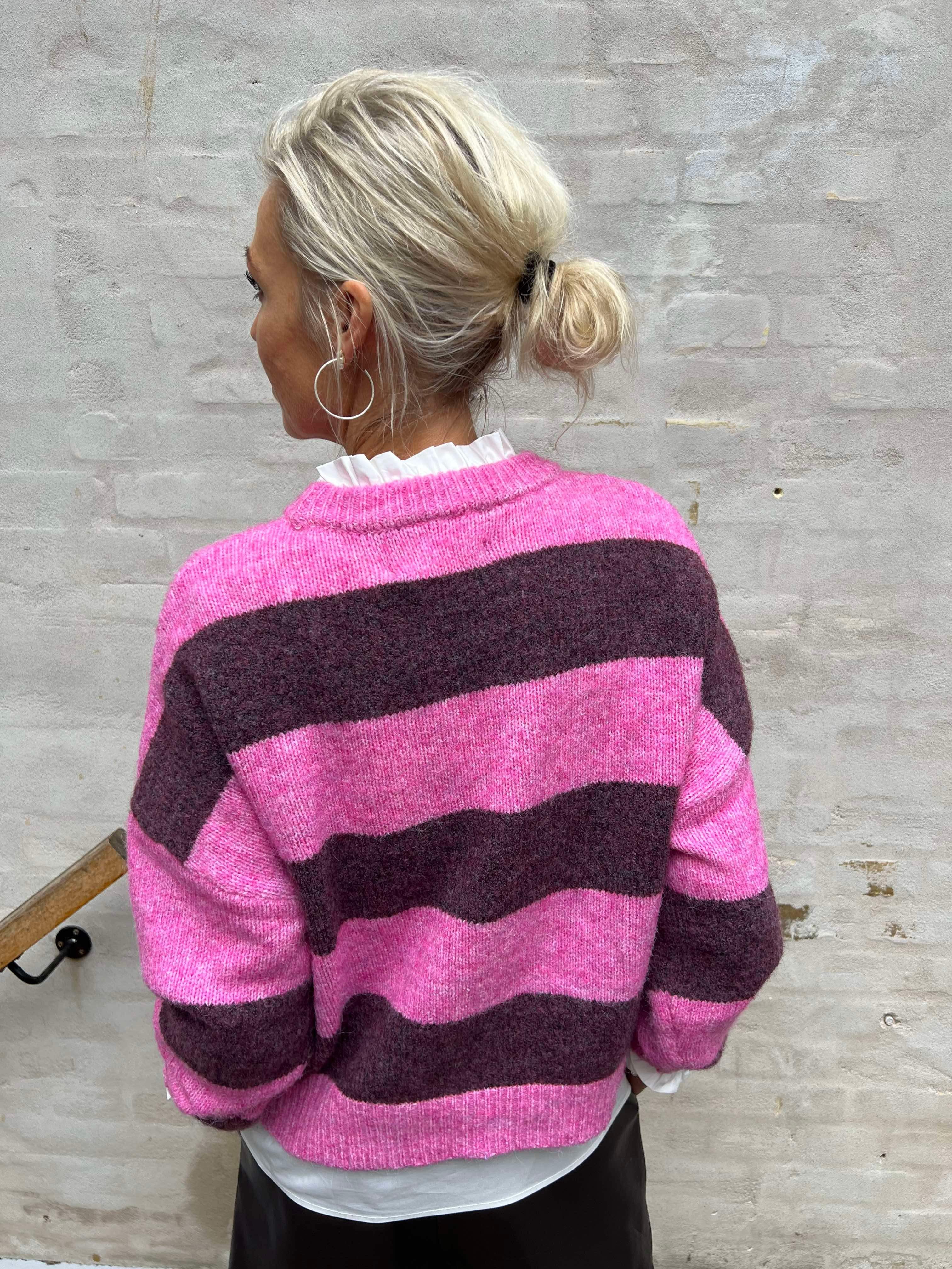 Kimmy pullover pink/violet melange stripe