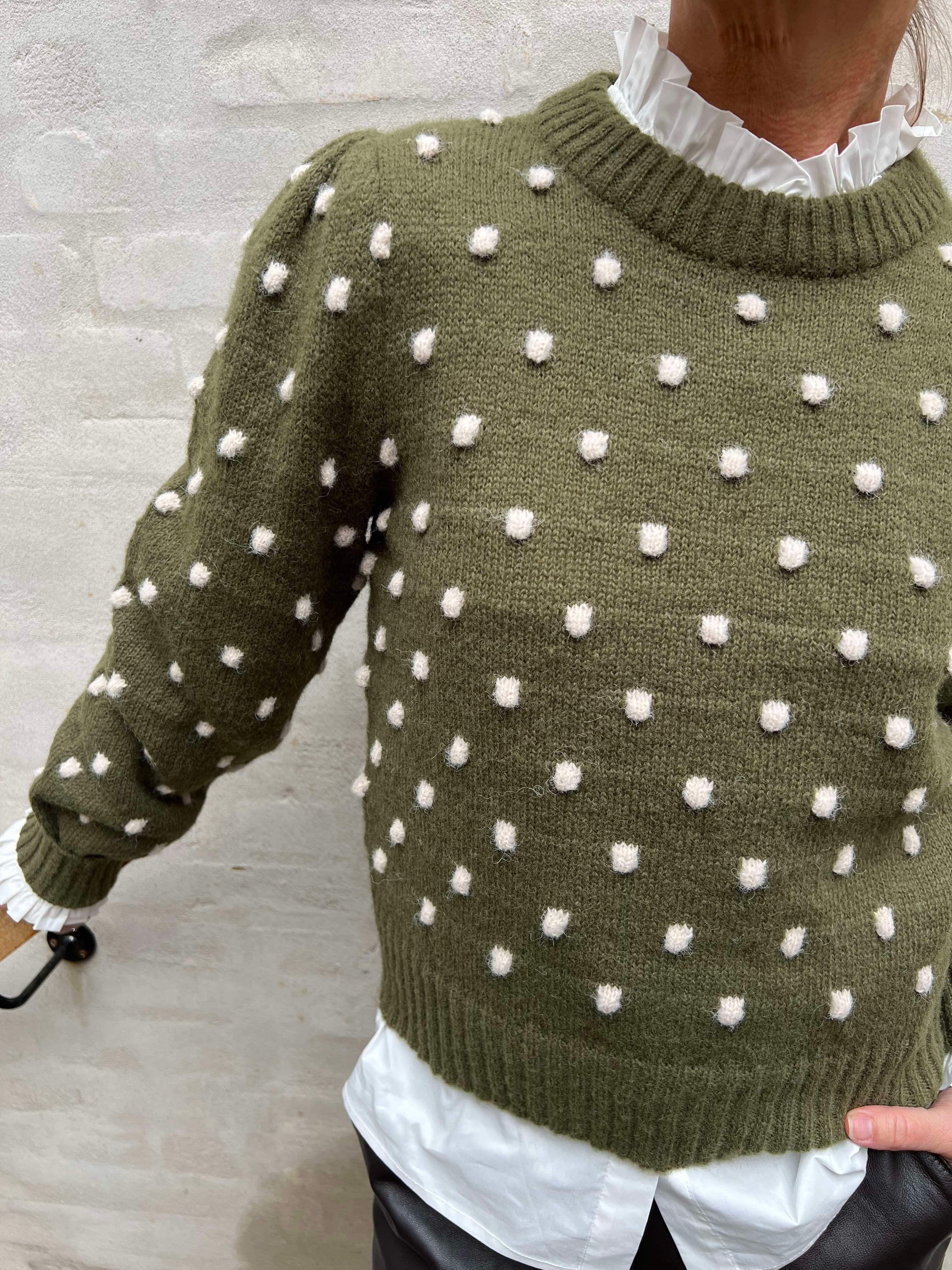 Sigrid life L/S knit dot winter moss