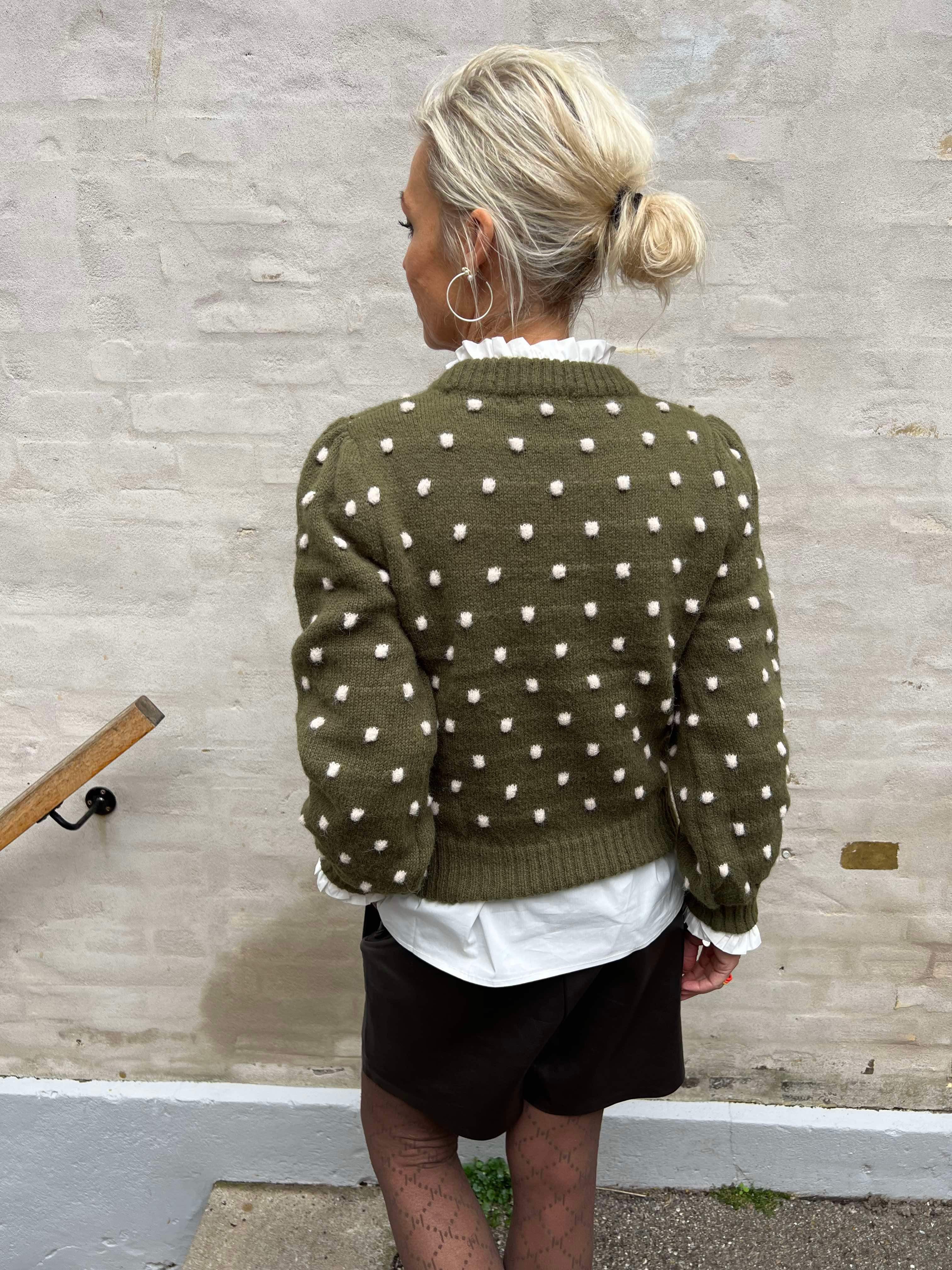 Sigrid life L/S knit dot winter moss