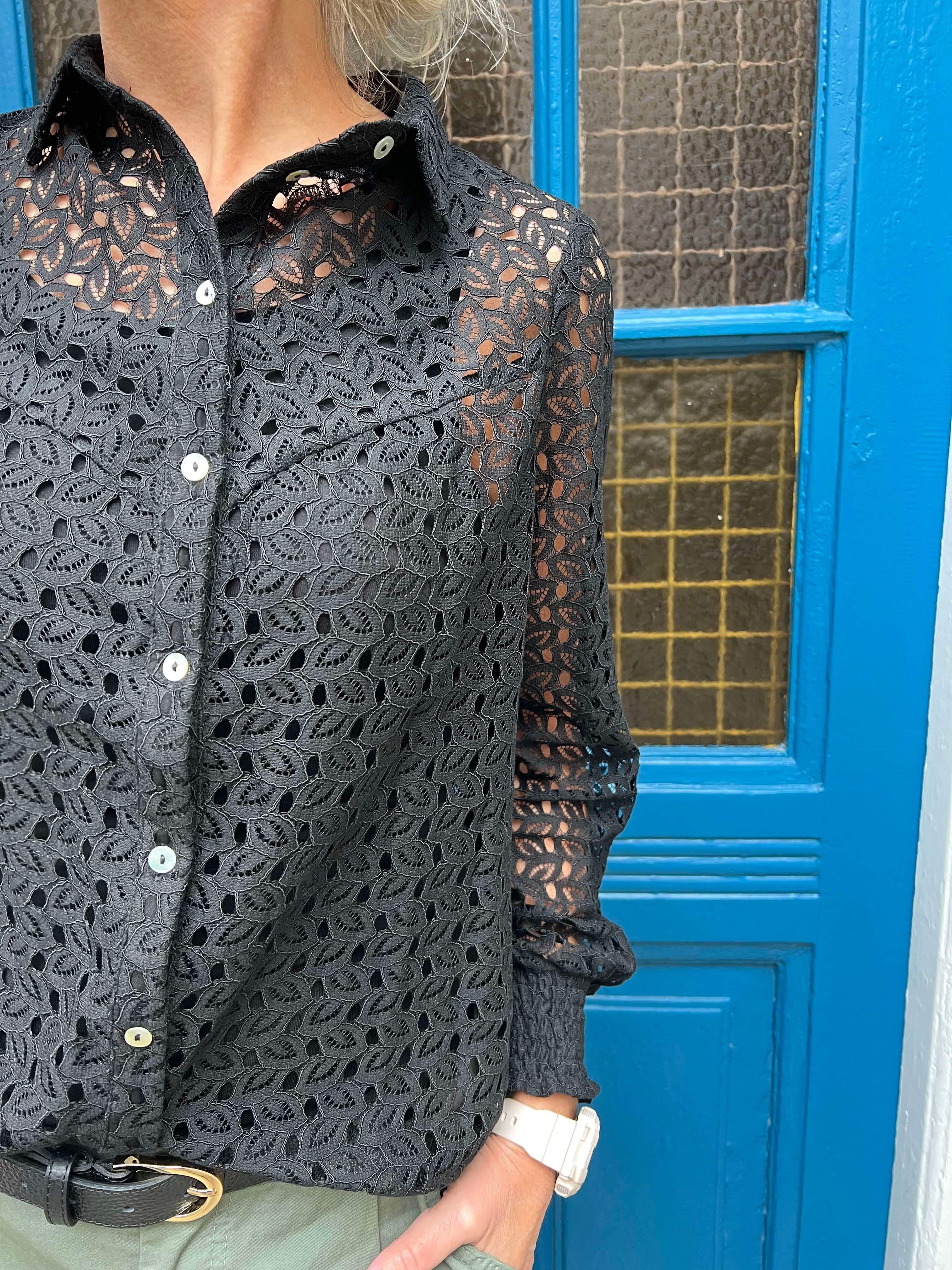 Jeannie shirt lace black