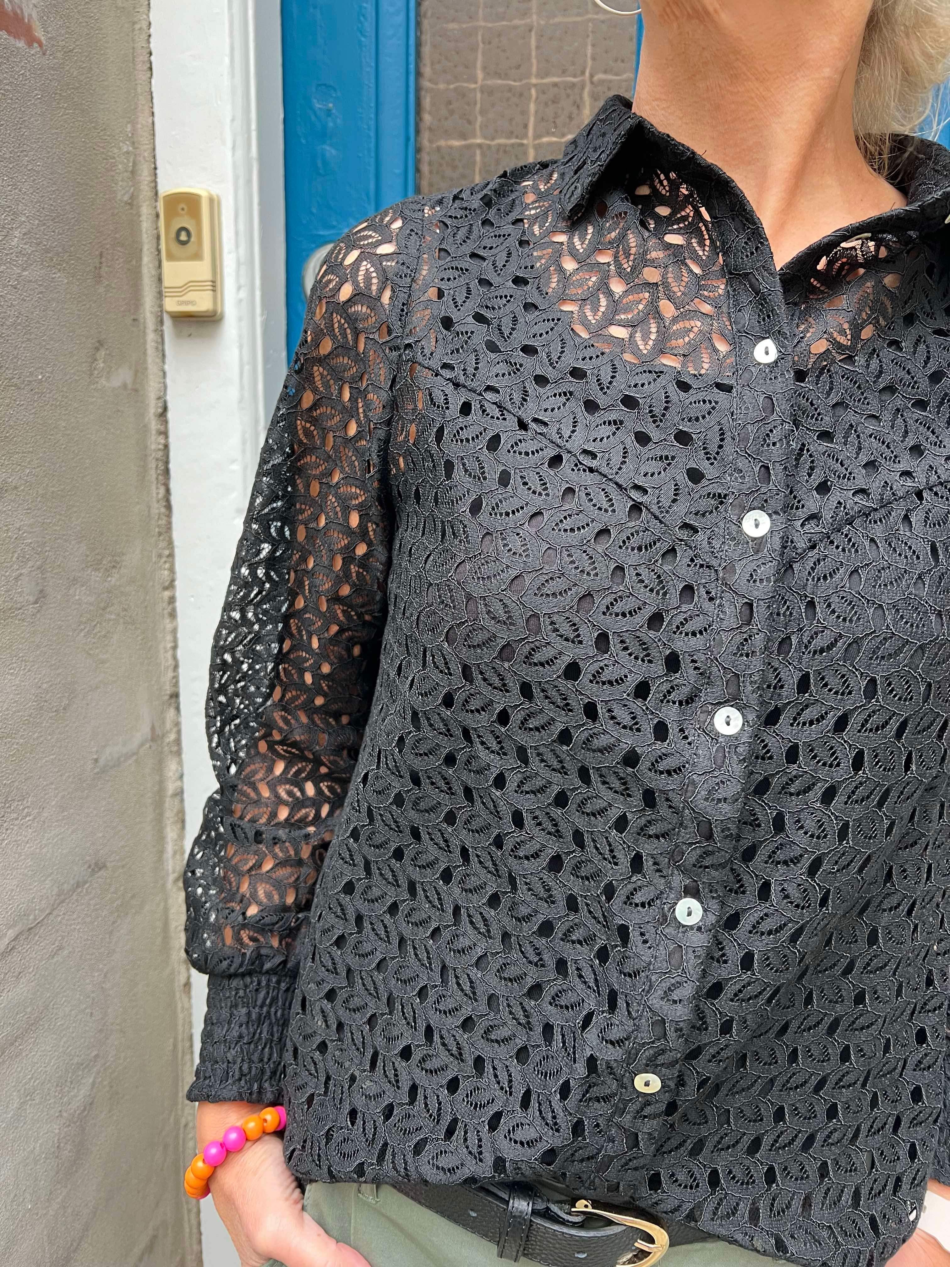 Jeannie shirt lace black